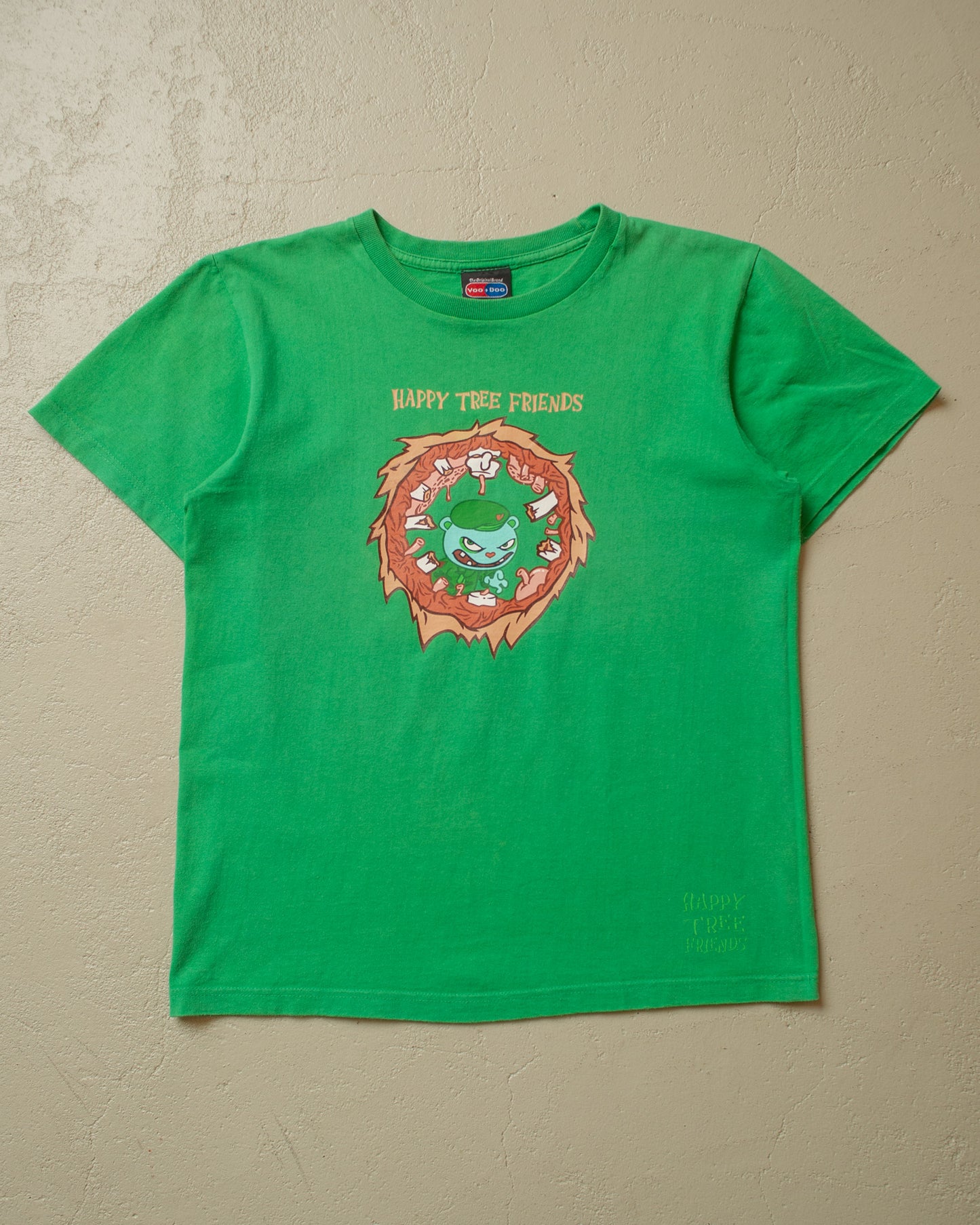 2000s Faded Happy Tree Friends T-shirt green - S/M