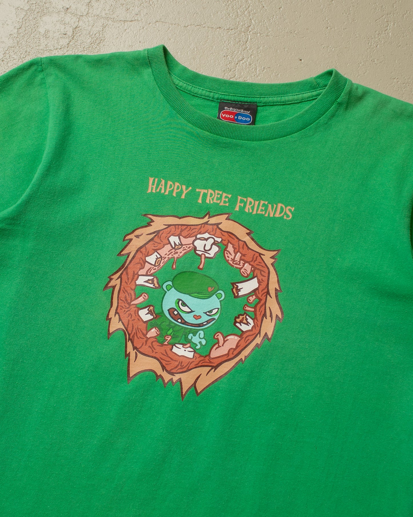 2000s Faded Happy Tree Friends T-shirt green - S/M