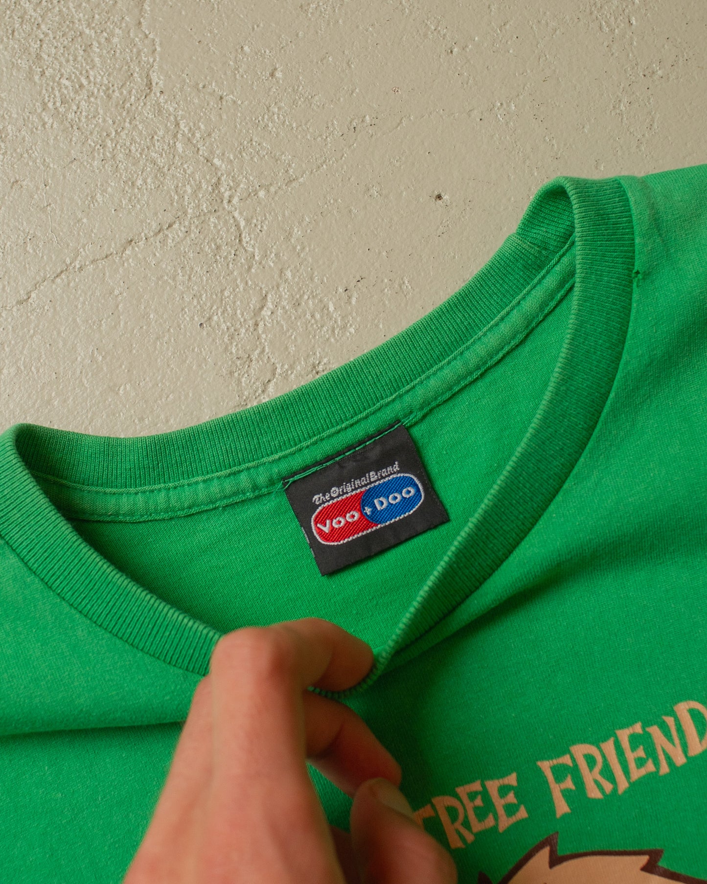 2000s Faded Happy Tree Friends T-shirt green - S/M