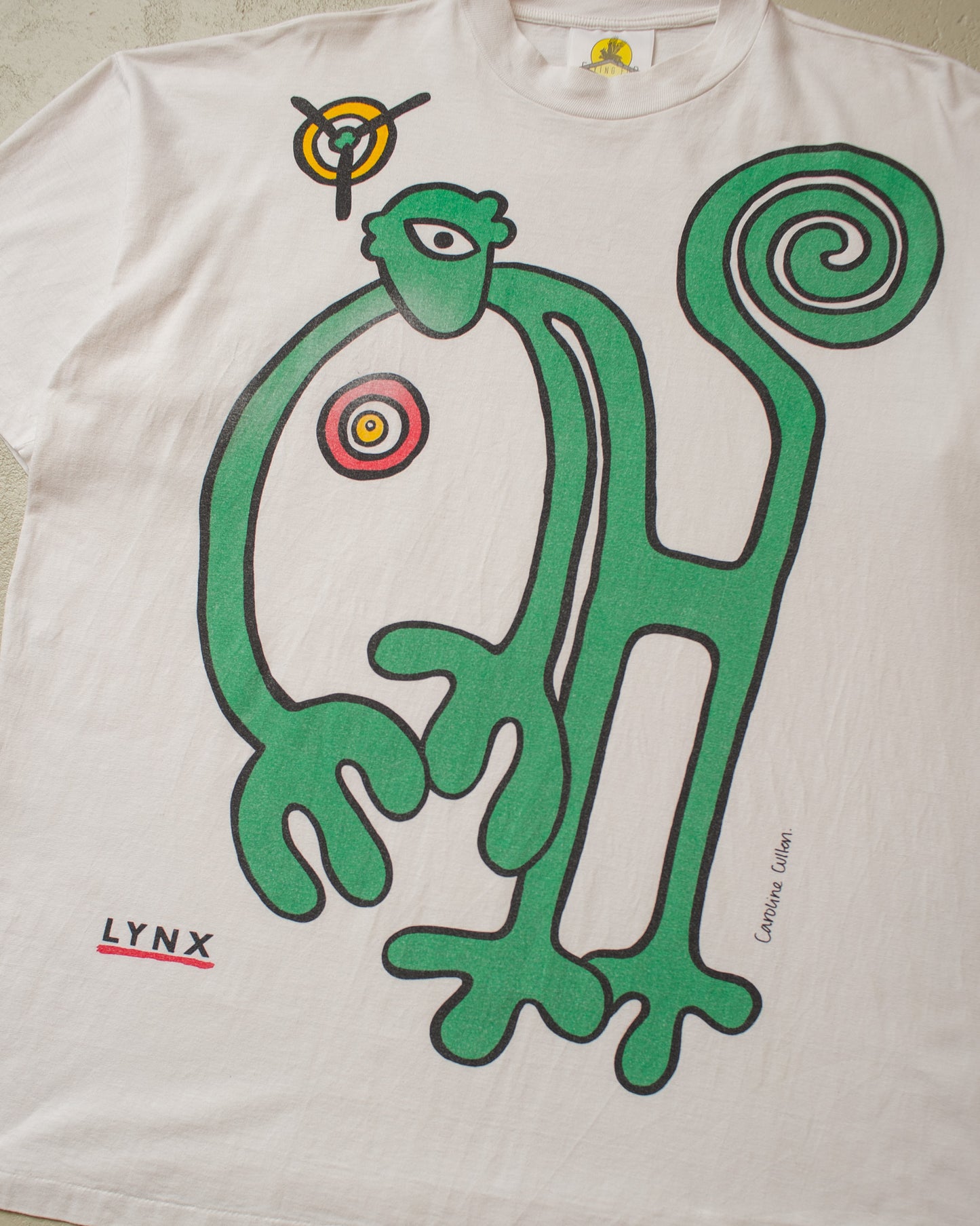 1990s Lynx Art T-shirt white - XL
