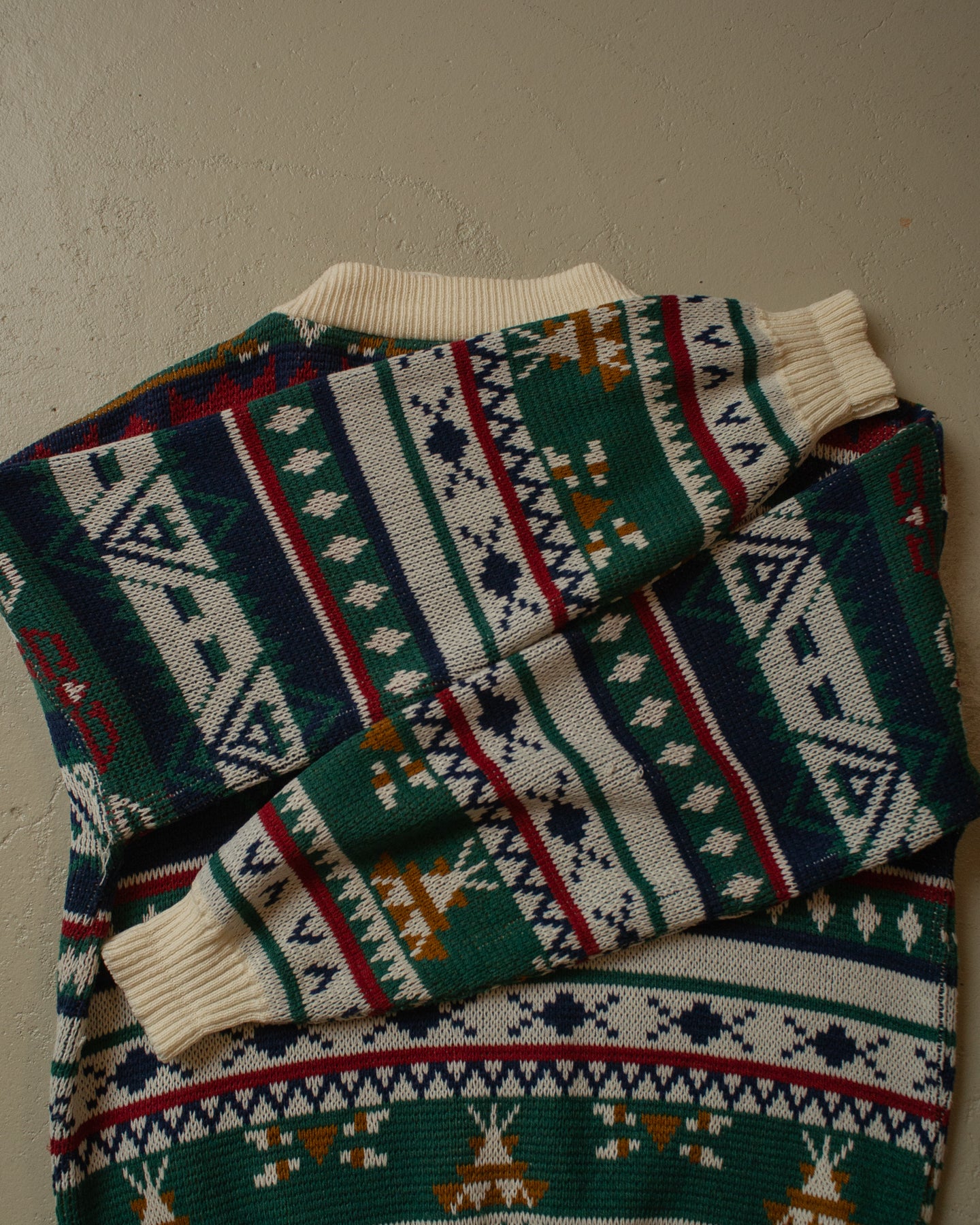 80s/90s C&A crazy Patter Knit Zipper multi - S/M