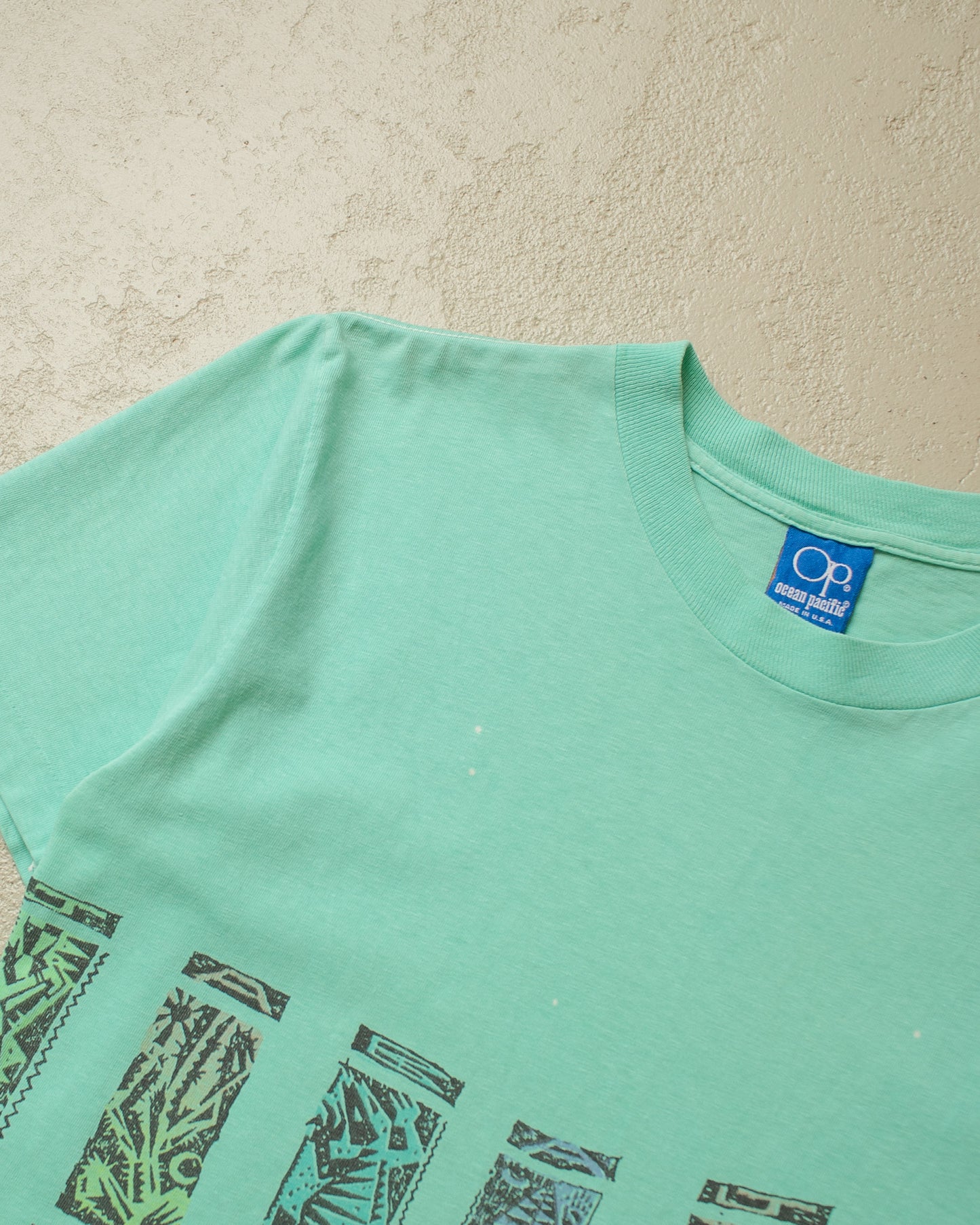 1986 Ocean Pacific Wraparound Print T-shirt green - M