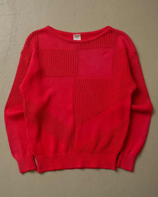 80s/90s Womens Adidas Trefoil Logo Knit Sweater red - S