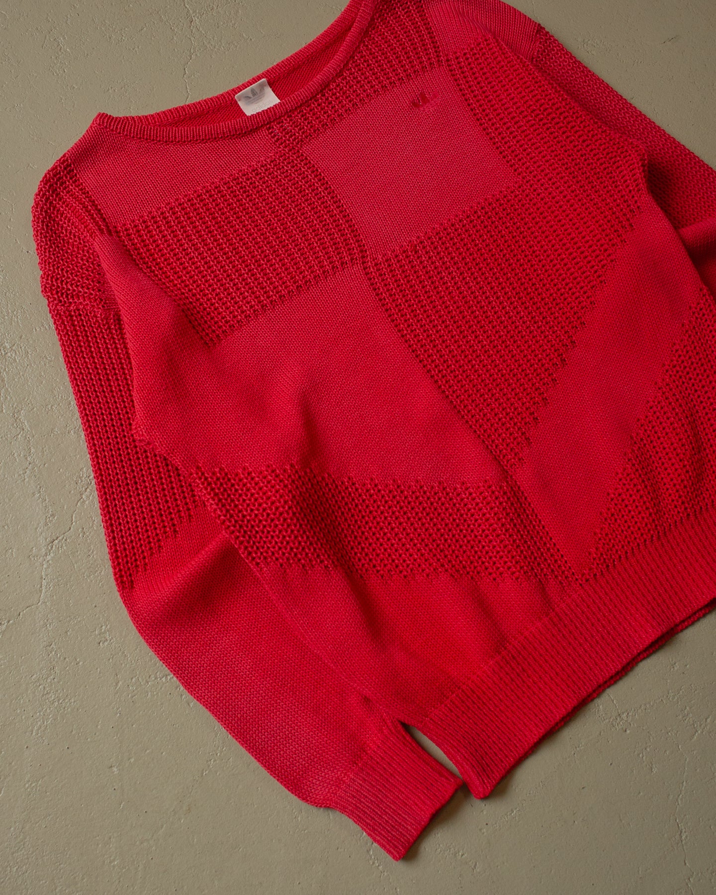 80s/90s Womens Adidas Trefoil Logo Knit Sweater red - S