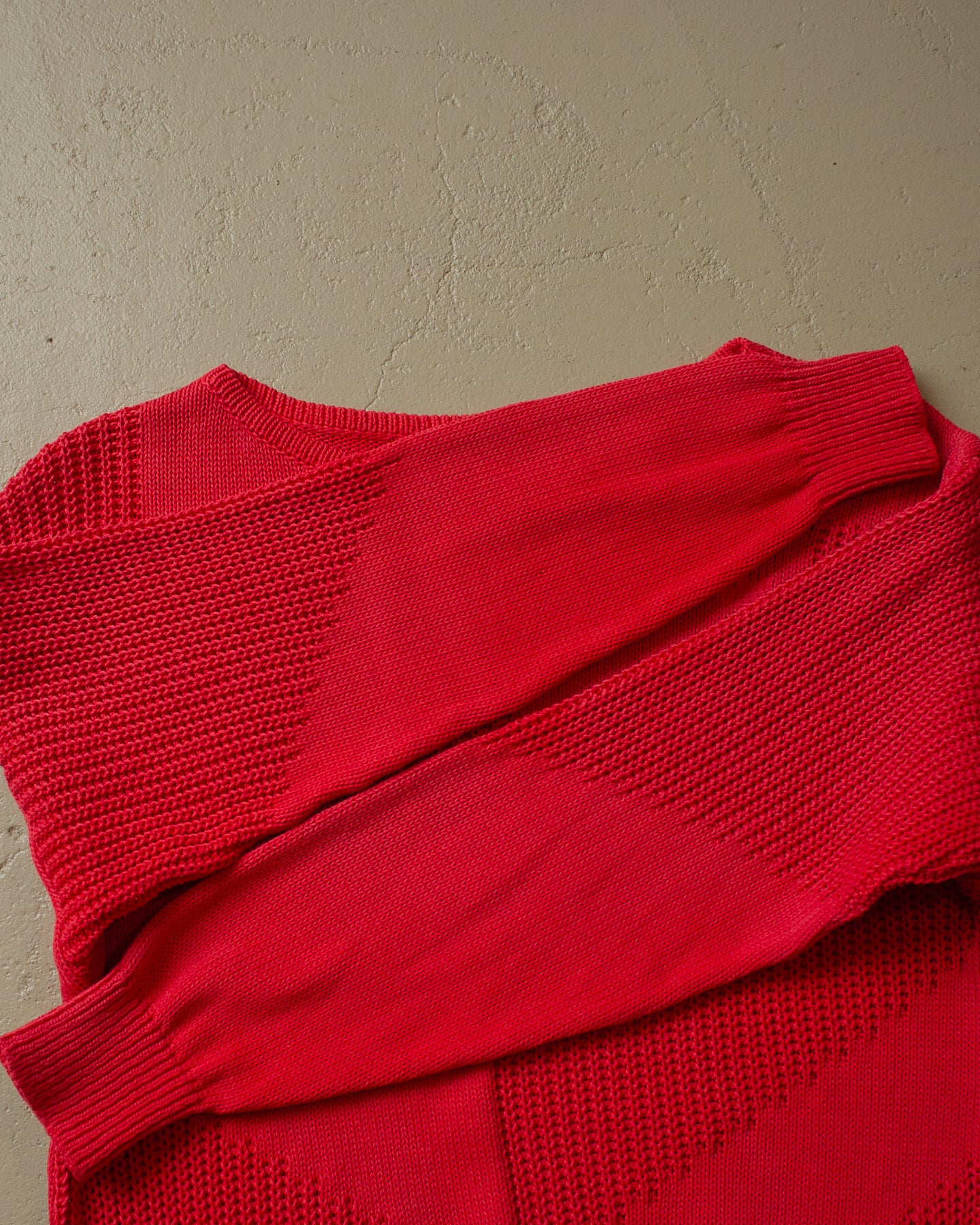 80s/90s Womens Adidas Trefoil Logo Knit Sweater red - S