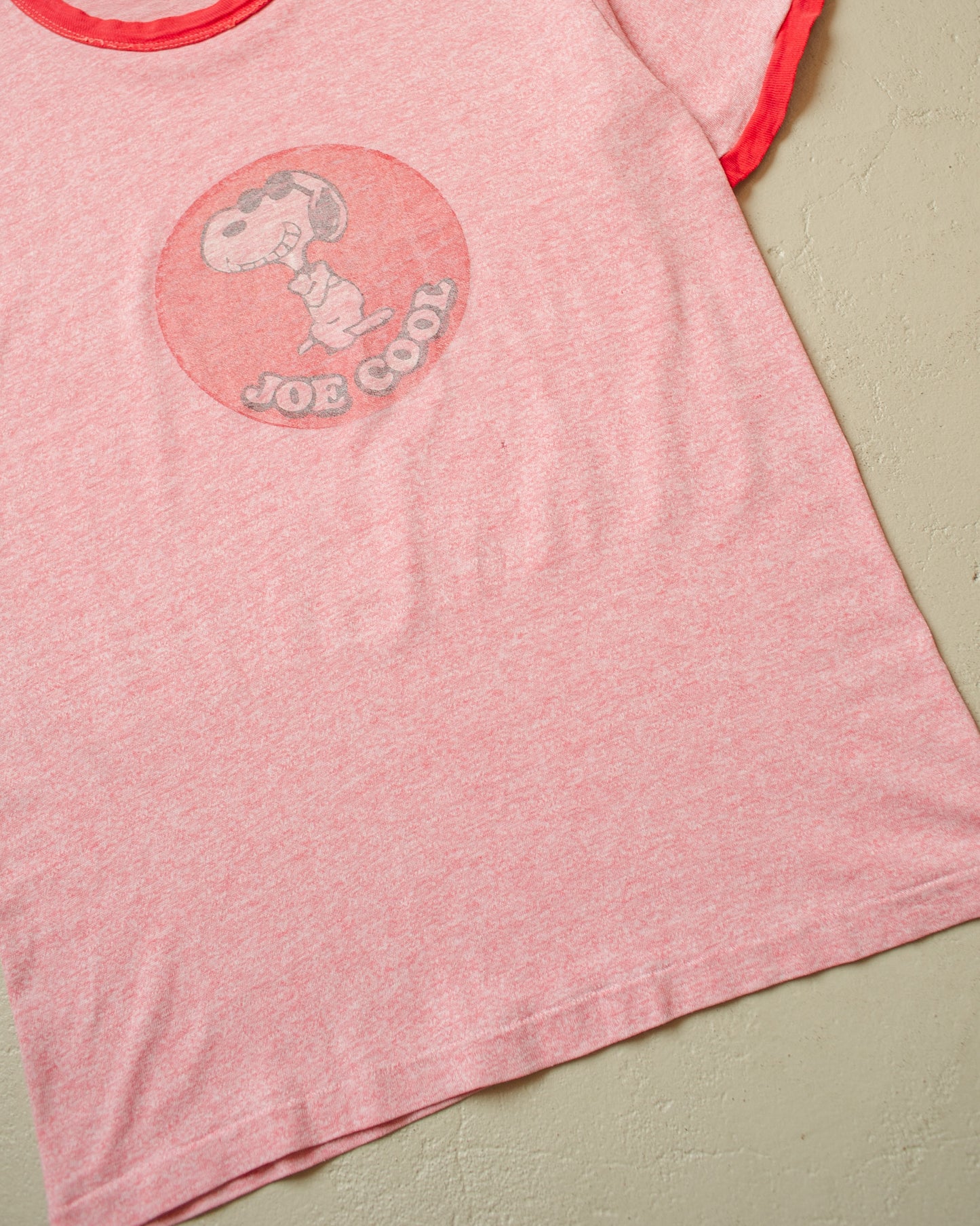 1970s/80s distressed Snoopy Ringer T-shirt red - M