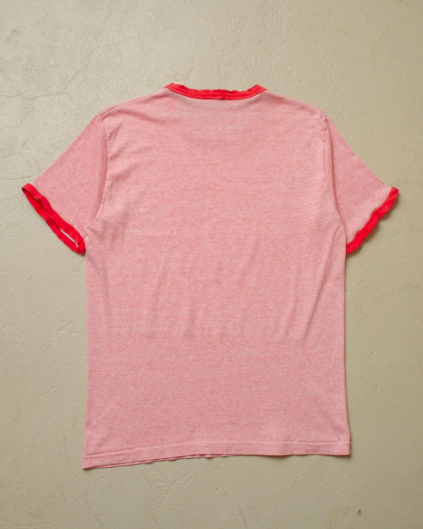 1970s/80s distressed Snoopy Ringer T-shirt red - M