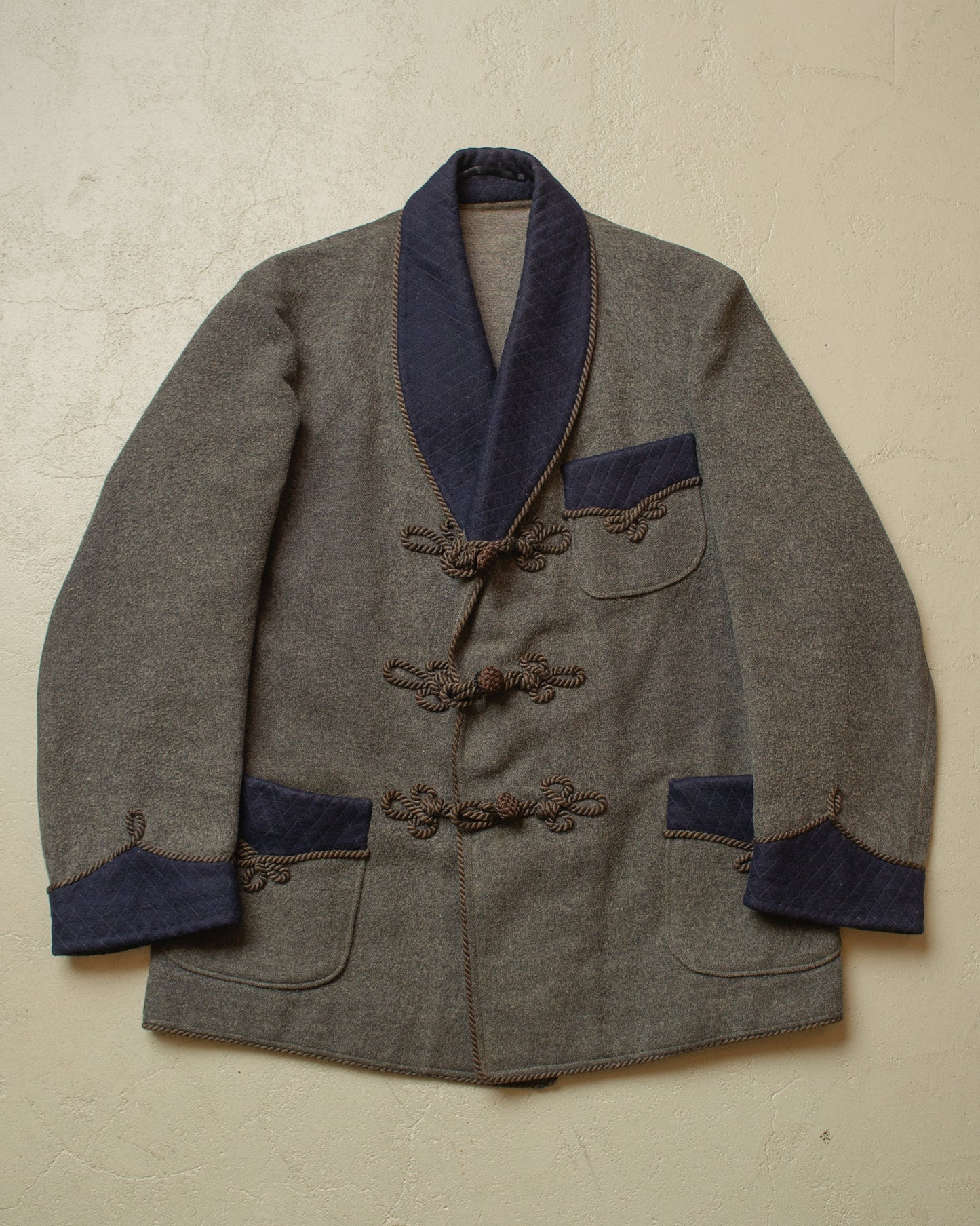 1920s/30s German "Raucherjacke" grey/navyblue - M