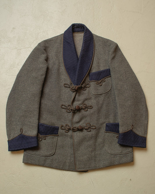 1920s/30s German "Raucherjacke" grey/navyblue - M