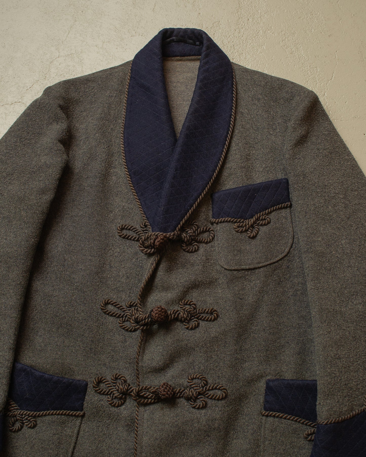 1920s/30s German "Raucherjacke" grey/navyblue - M