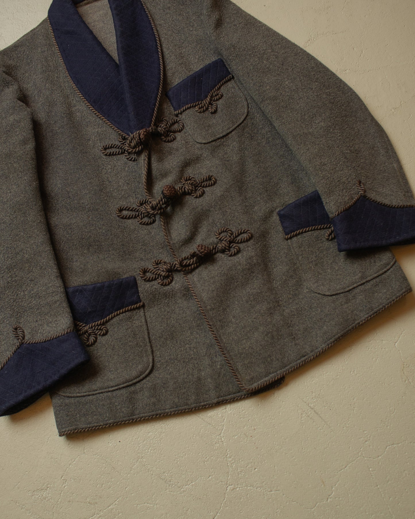 1920s/30s German "Raucherjacke" grey/navyblue - M