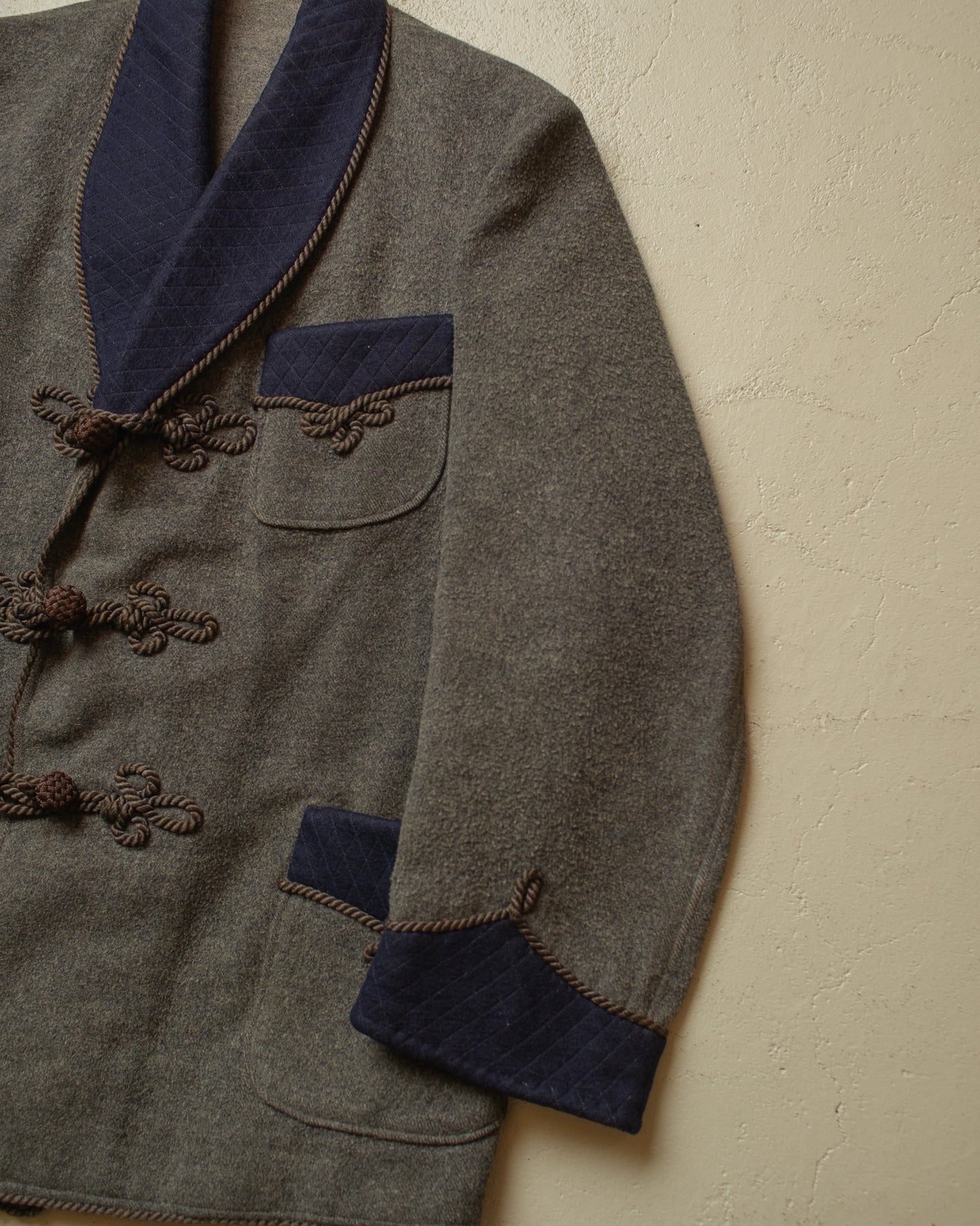 1920s/30s German "Raucherjacke" grey/navyblue - M