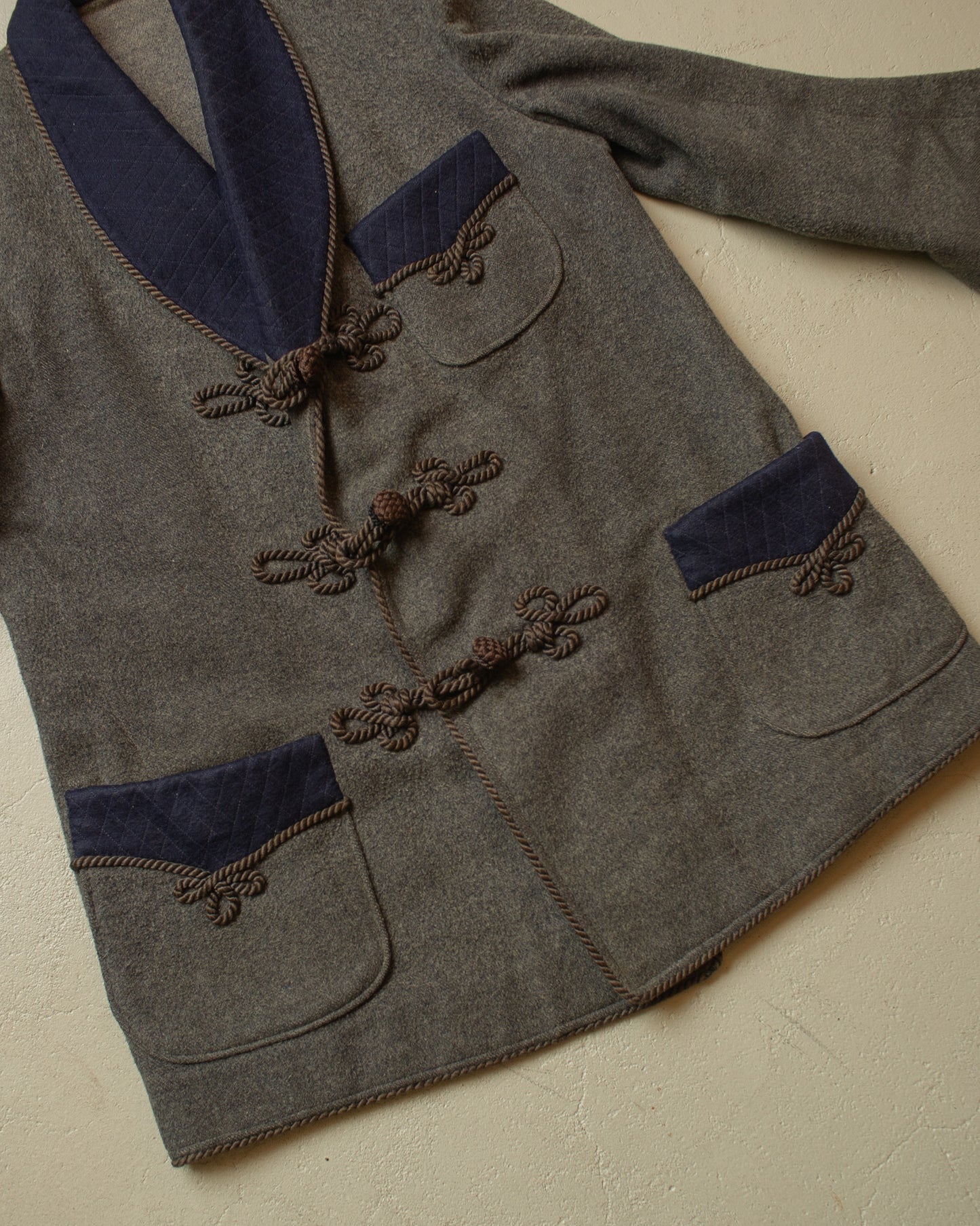 1920s/30s German "Raucherjacke" grey/navyblue - M