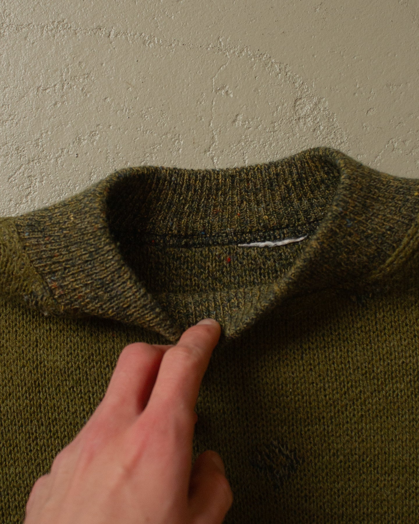 90s Pattern Knit Sweater khaki - L