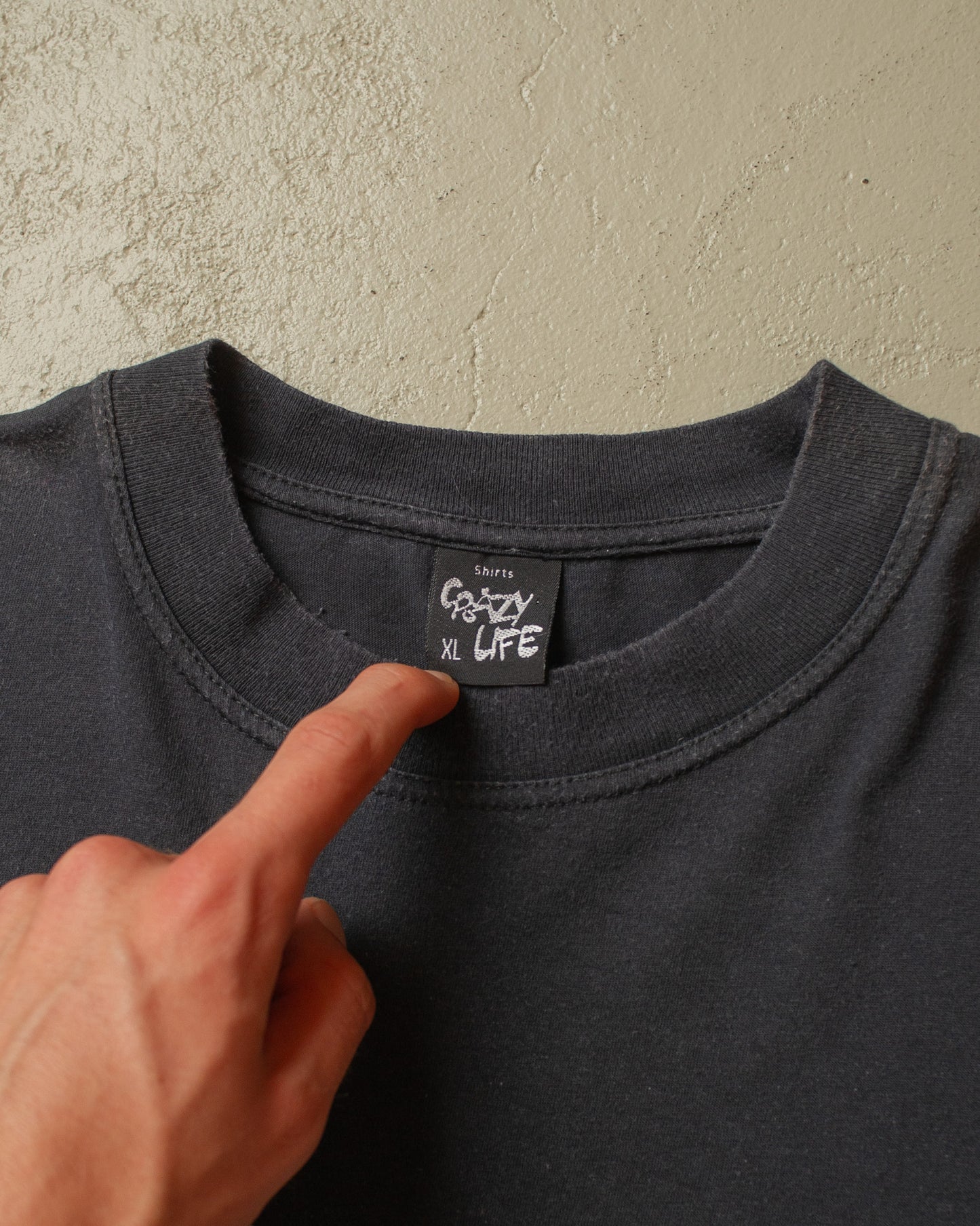 1990s Mouse Caricature T-shirt black - XL