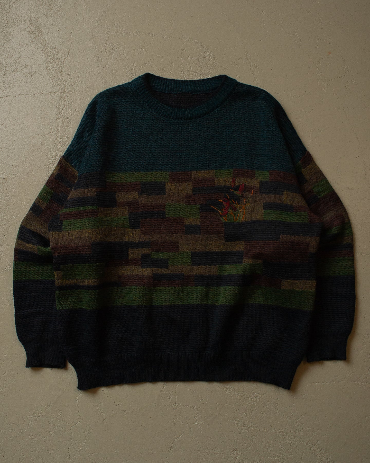 80s/90s Colorblock Knit Sweater multi - L