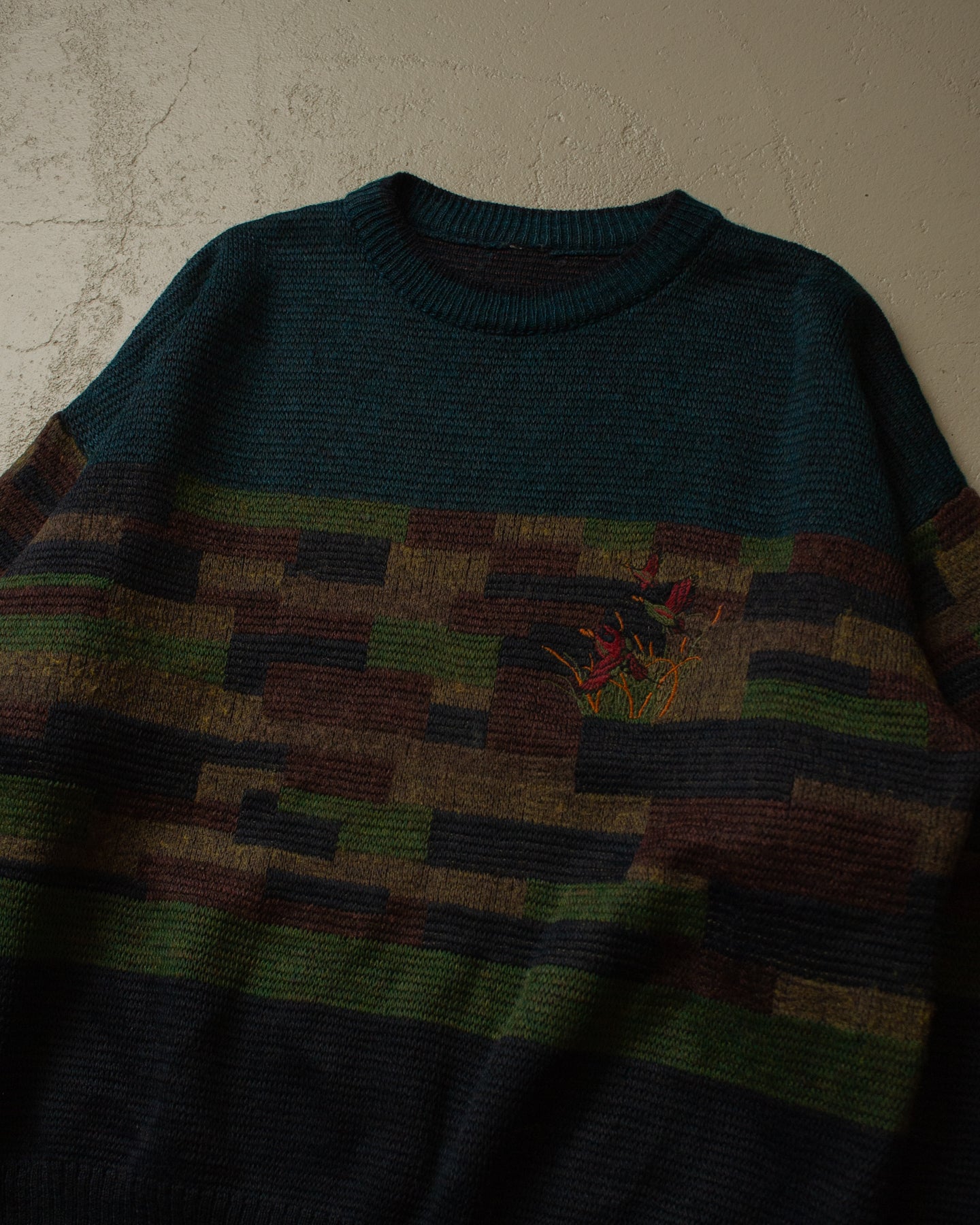 80s/90s Colorblock Knit Sweater multi - L