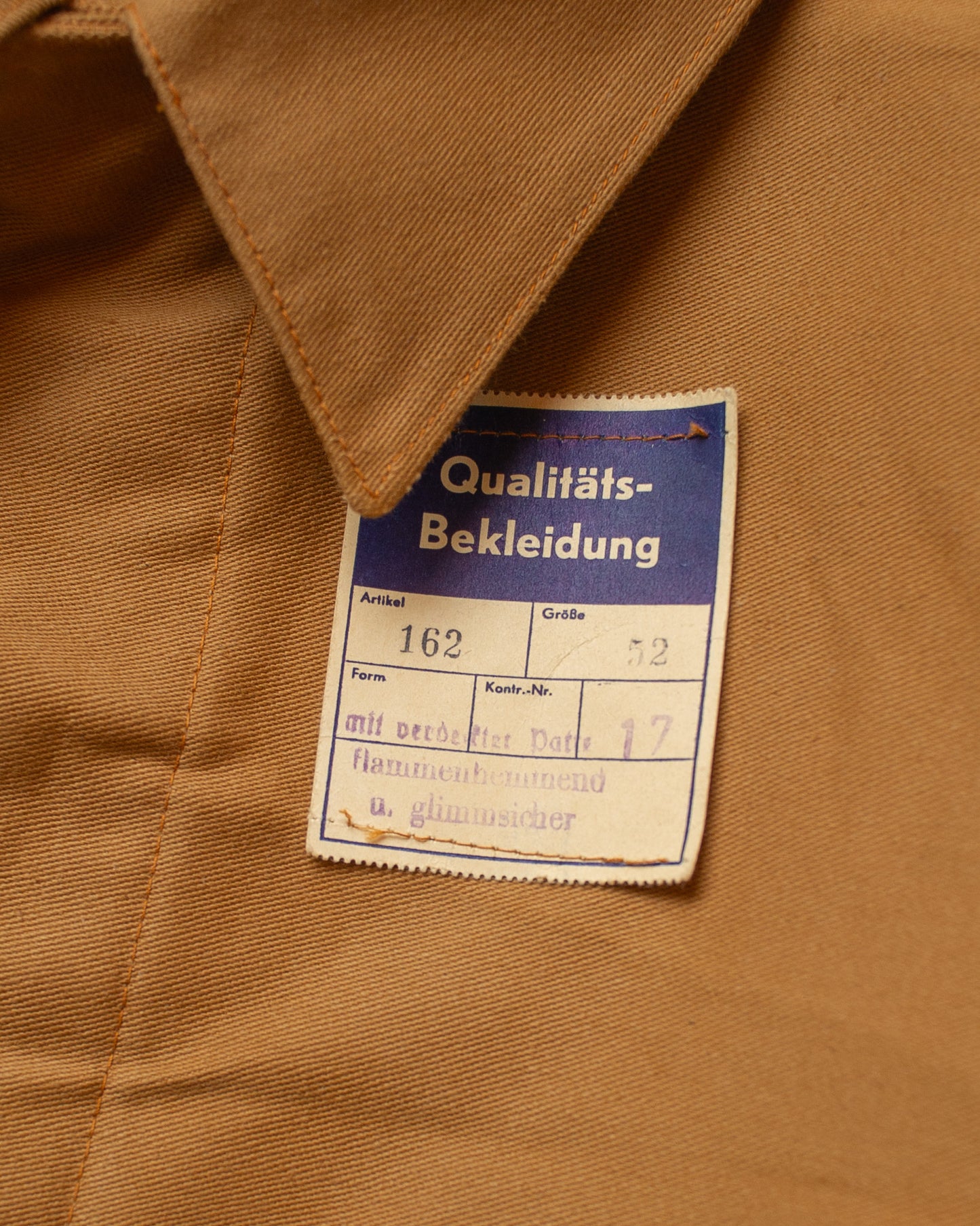 1950s/60s Deadstock German Moleskin Work Jacket beige - L/XL