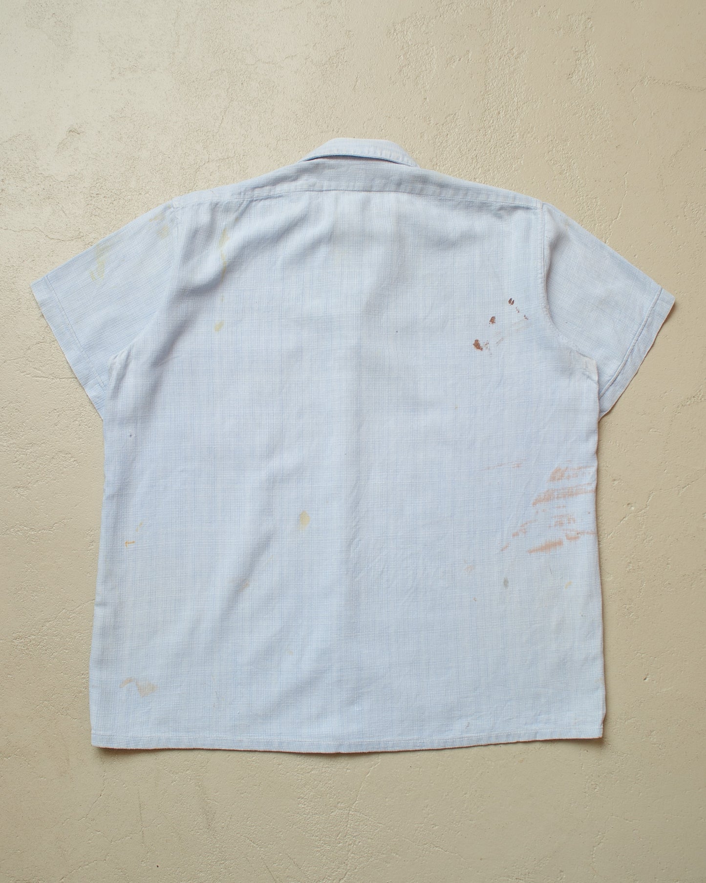 1950s/60s German Painter Short Sleeve Shirt blue - S
