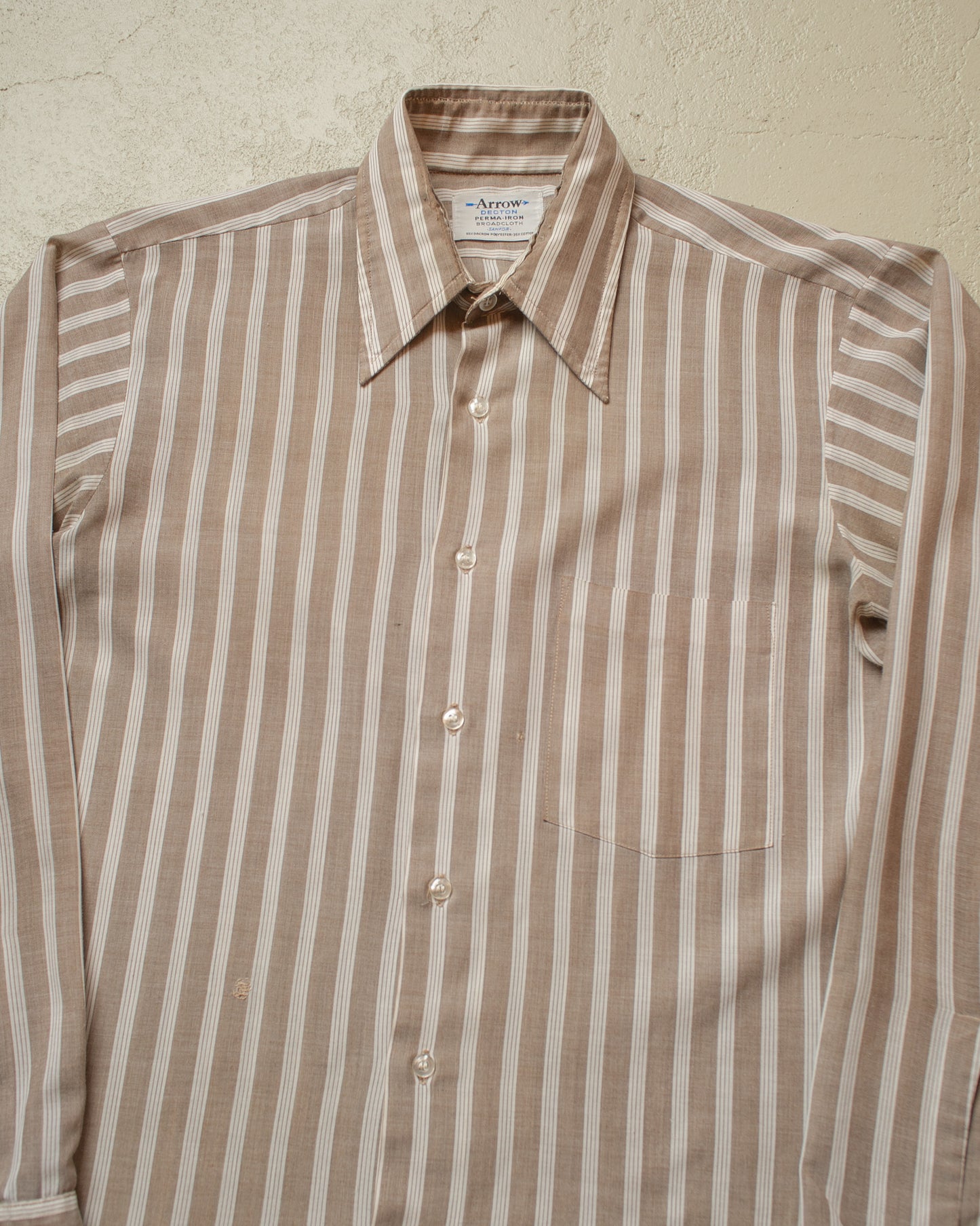 1970s Arrow striped Shirt brown - L