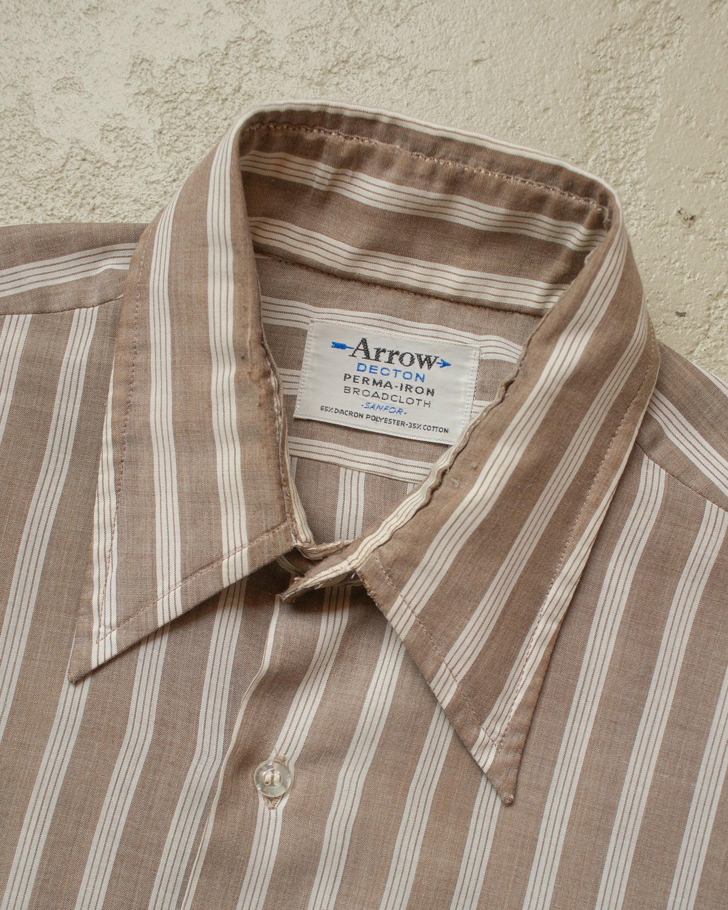 1970s Arrow striped Shirt brown - L