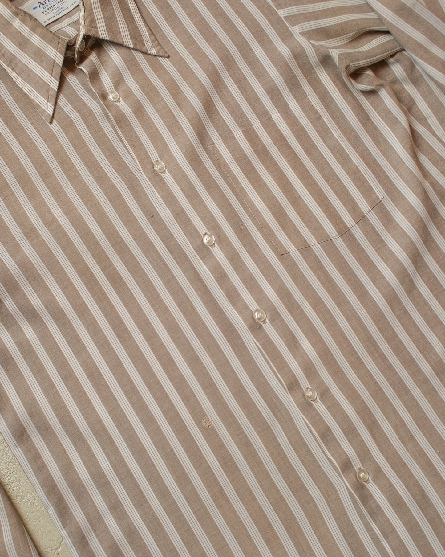 1970s Arrow striped Shirt brown - L