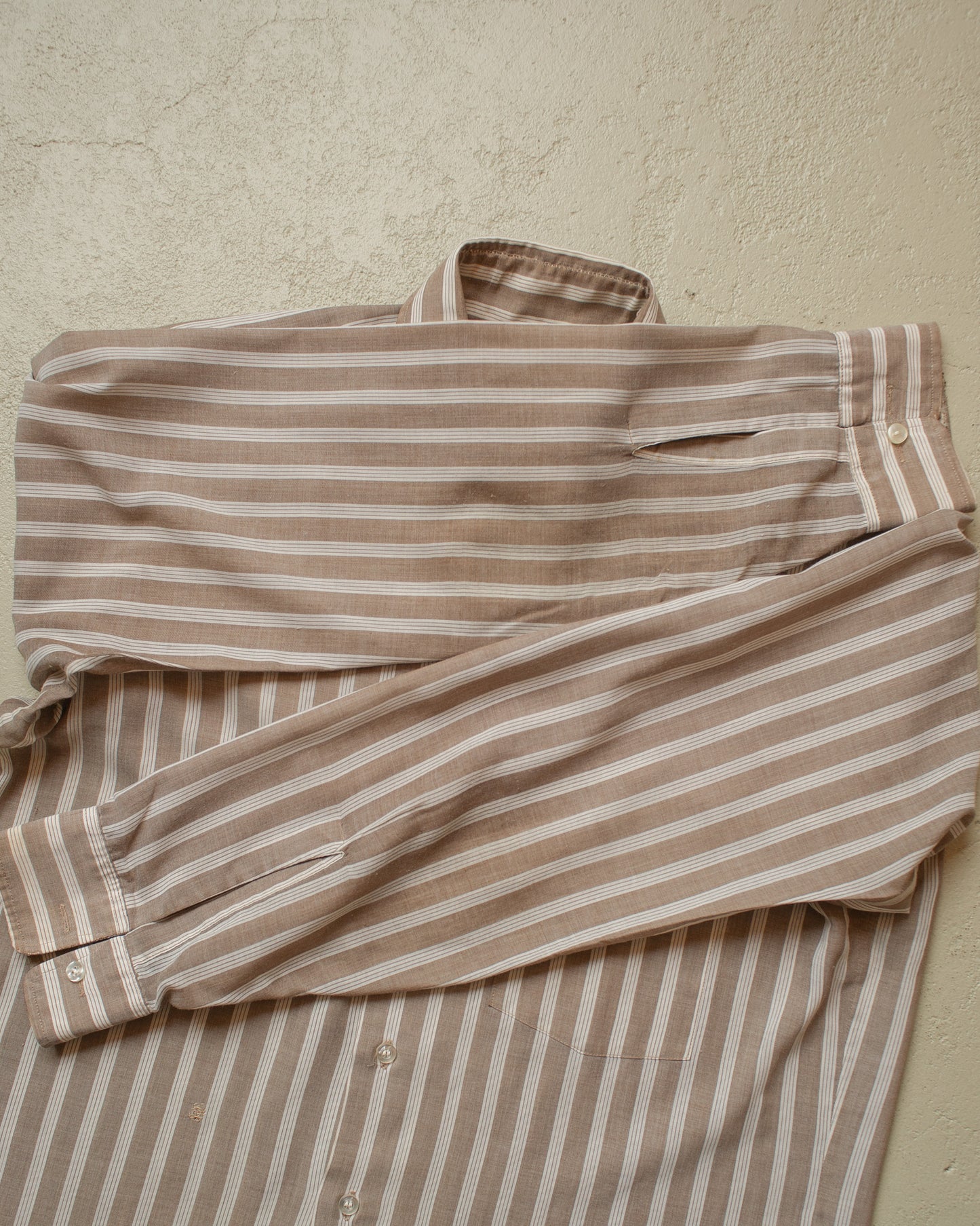 1970s Arrow striped Shirt brown - L