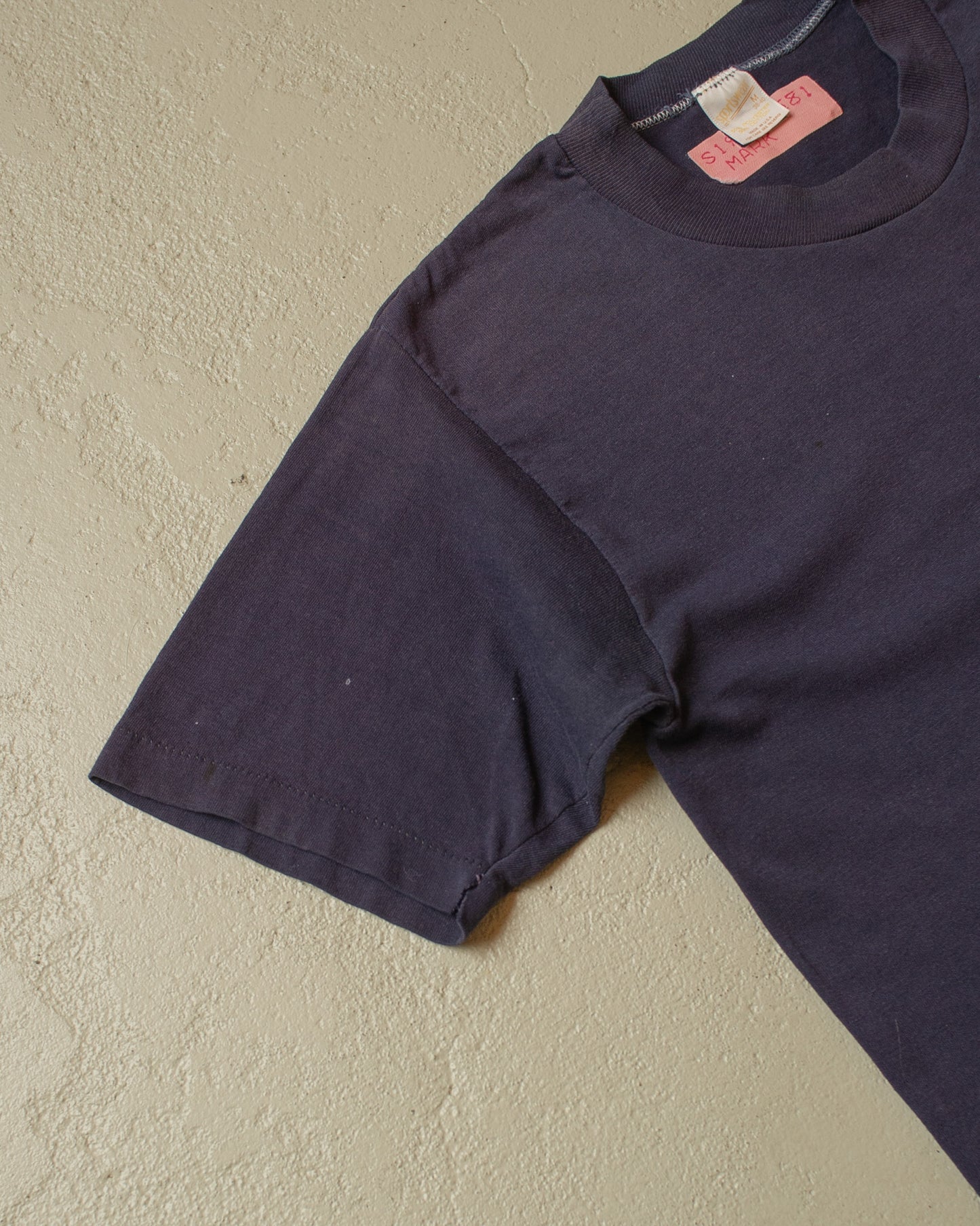 1980s stained Blank T-shirt blue - S/M