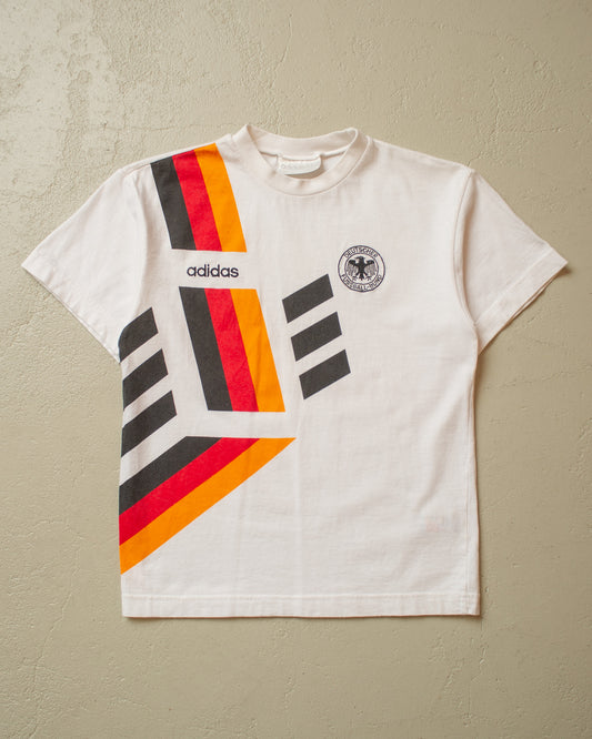 1990s Womens Adidas Germany Baby T-shirt white - XS