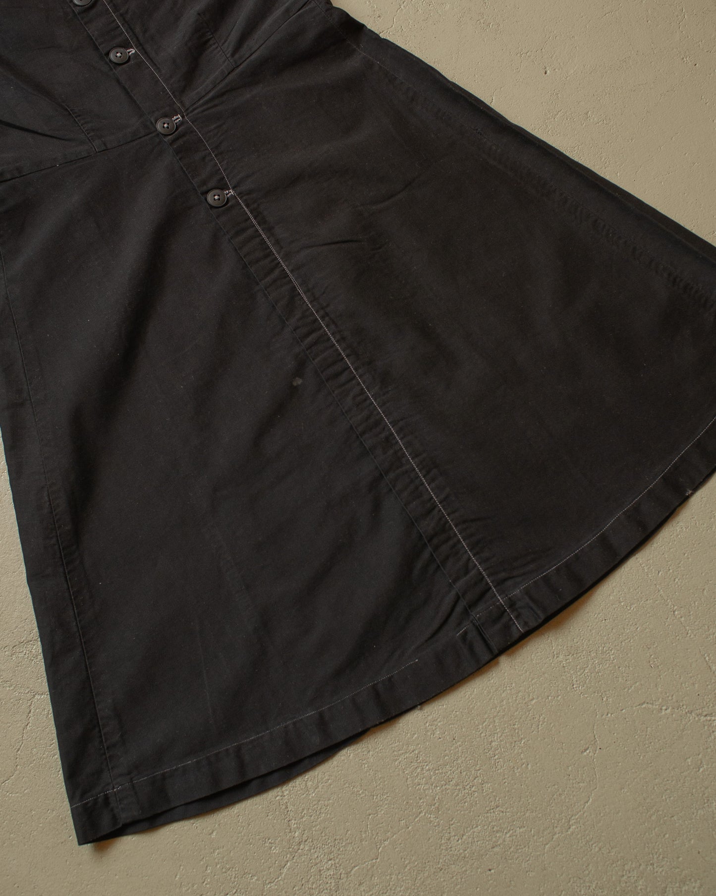 1920s/30s Womens French Homemade Work Dress black - S