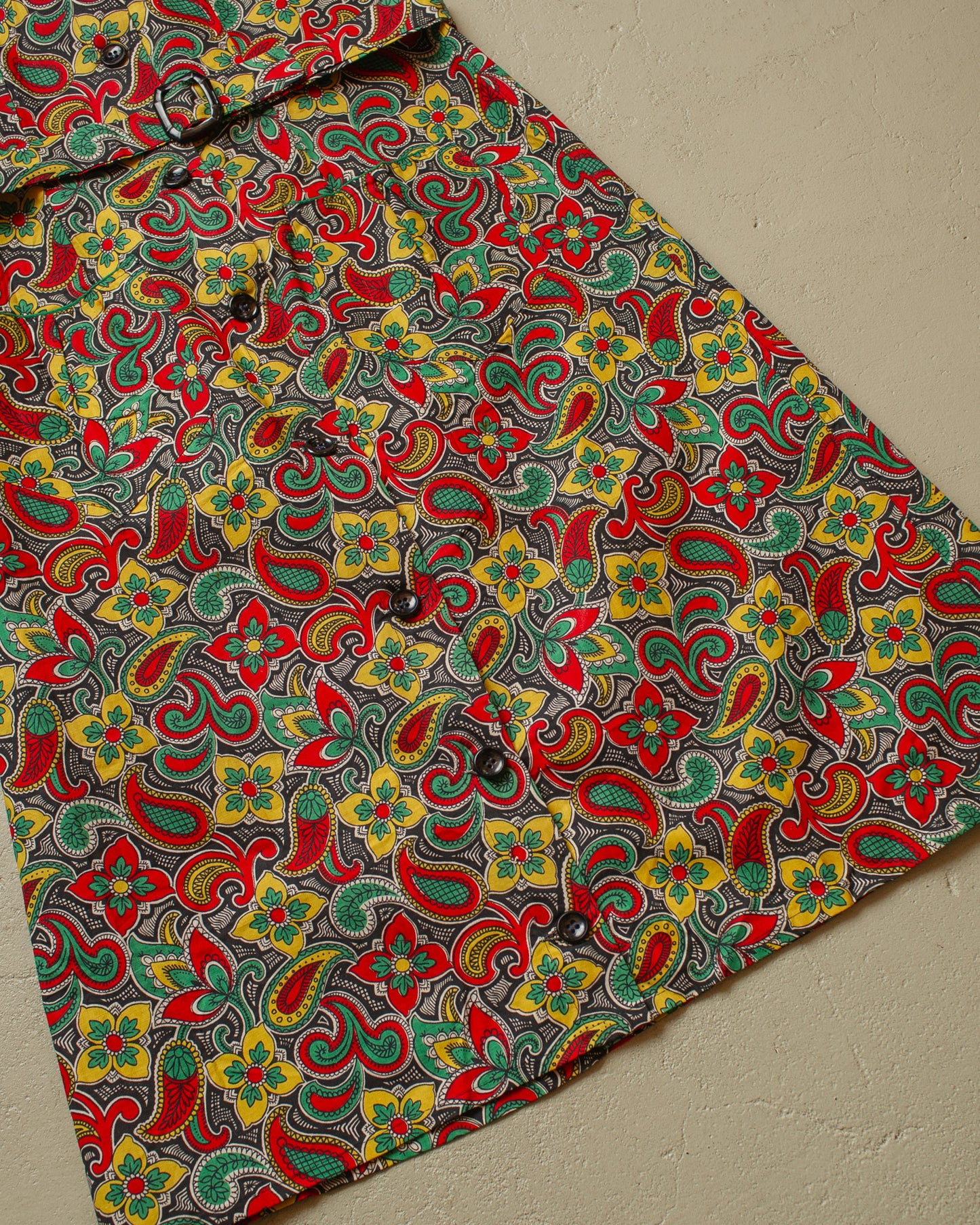 1960s/70s Womens 2in1 Paisley Print Dress red - S