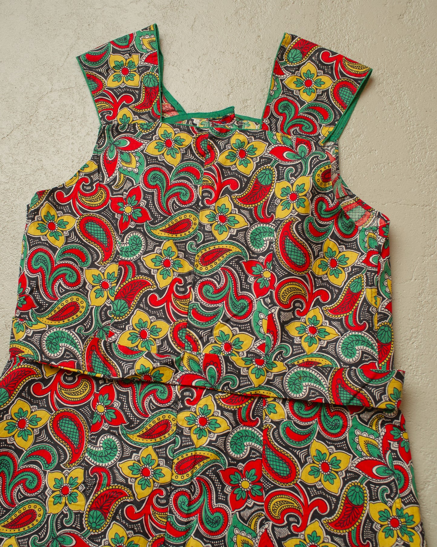 1960s/70s Womens 2in1 Paisley Print Dress red - S