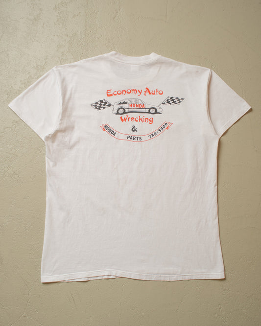 1990s Auto Wrecking & Honda Parts T-shirt white - XL/XXL