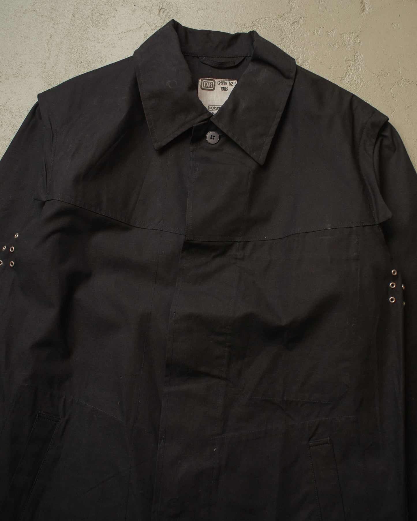 1982 Deadstock German Railway "Bundesbahn" Moleskin Work Coat black - L/XL