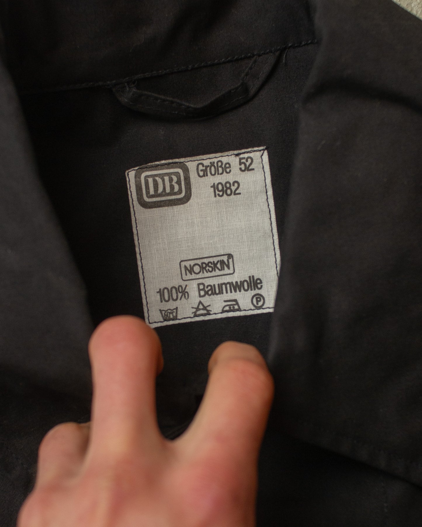 1982 Deadstock German Railway "Bundesbahn" Moleskin Work Coat black - L/XL