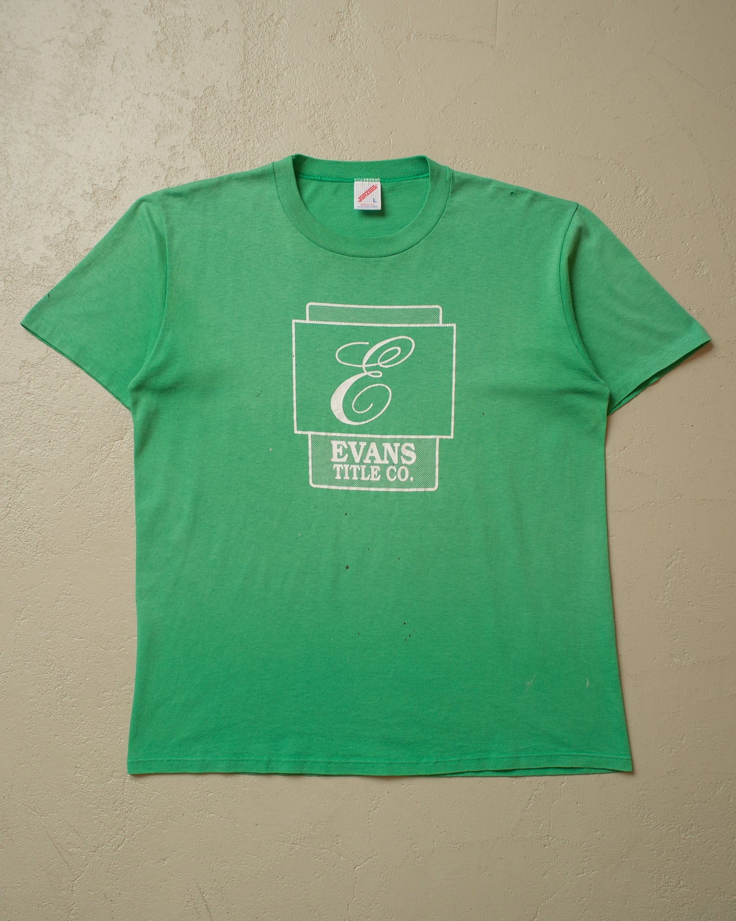 1980s distressed Evans Co. Run T-shirt green - L