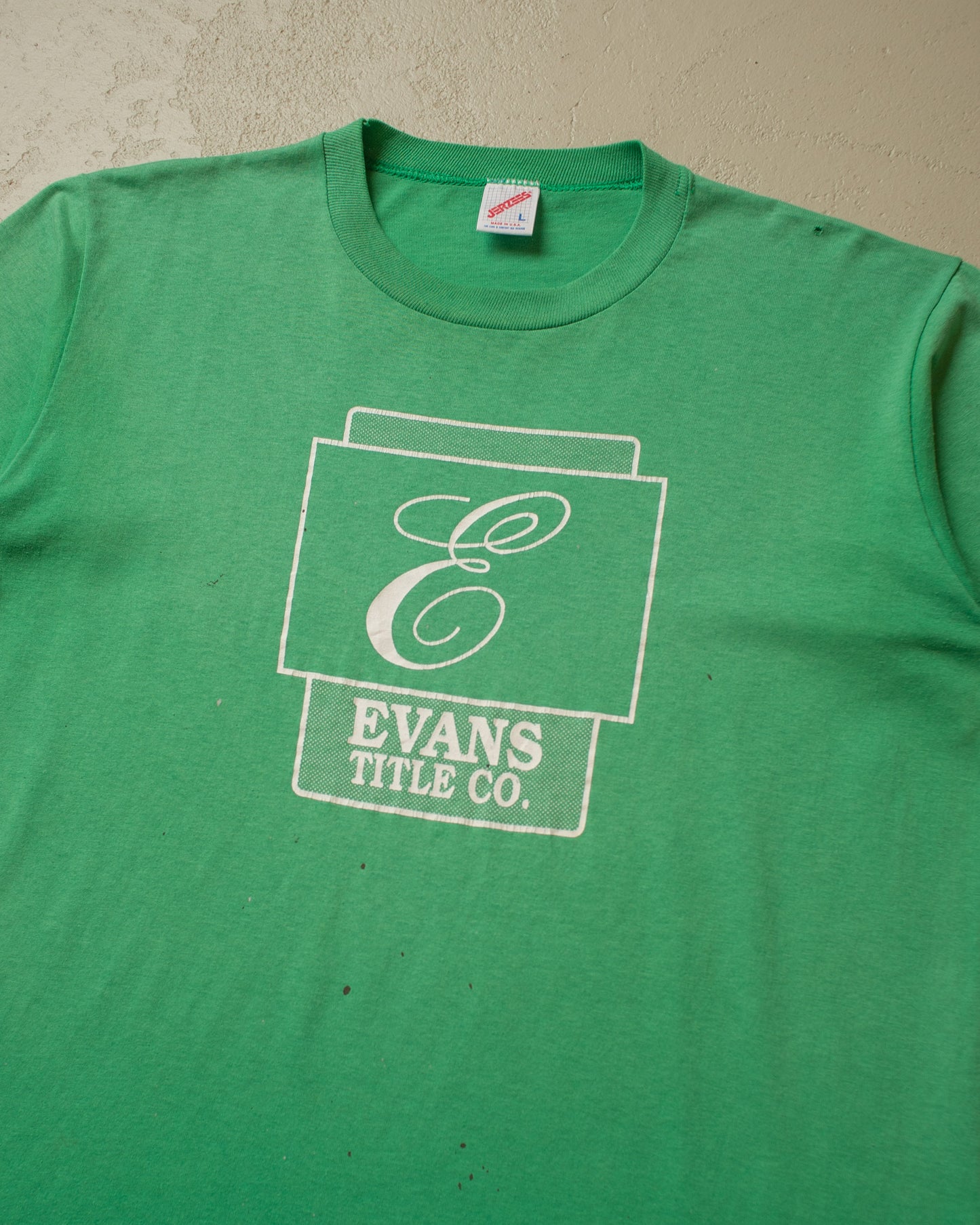 1980s distressed Evans Co. Run T-shirt green - L
