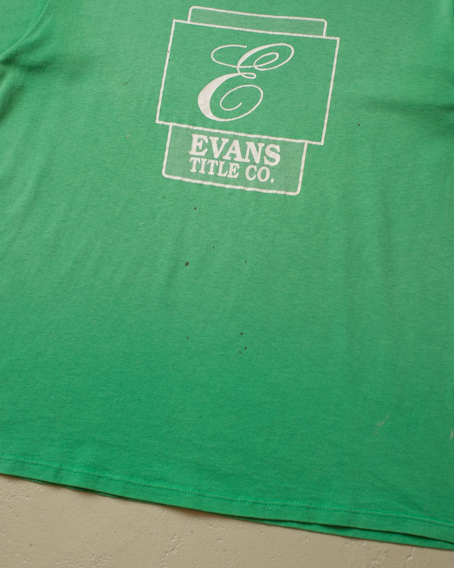 1980s distressed Evans Co. Run T-shirt green - L