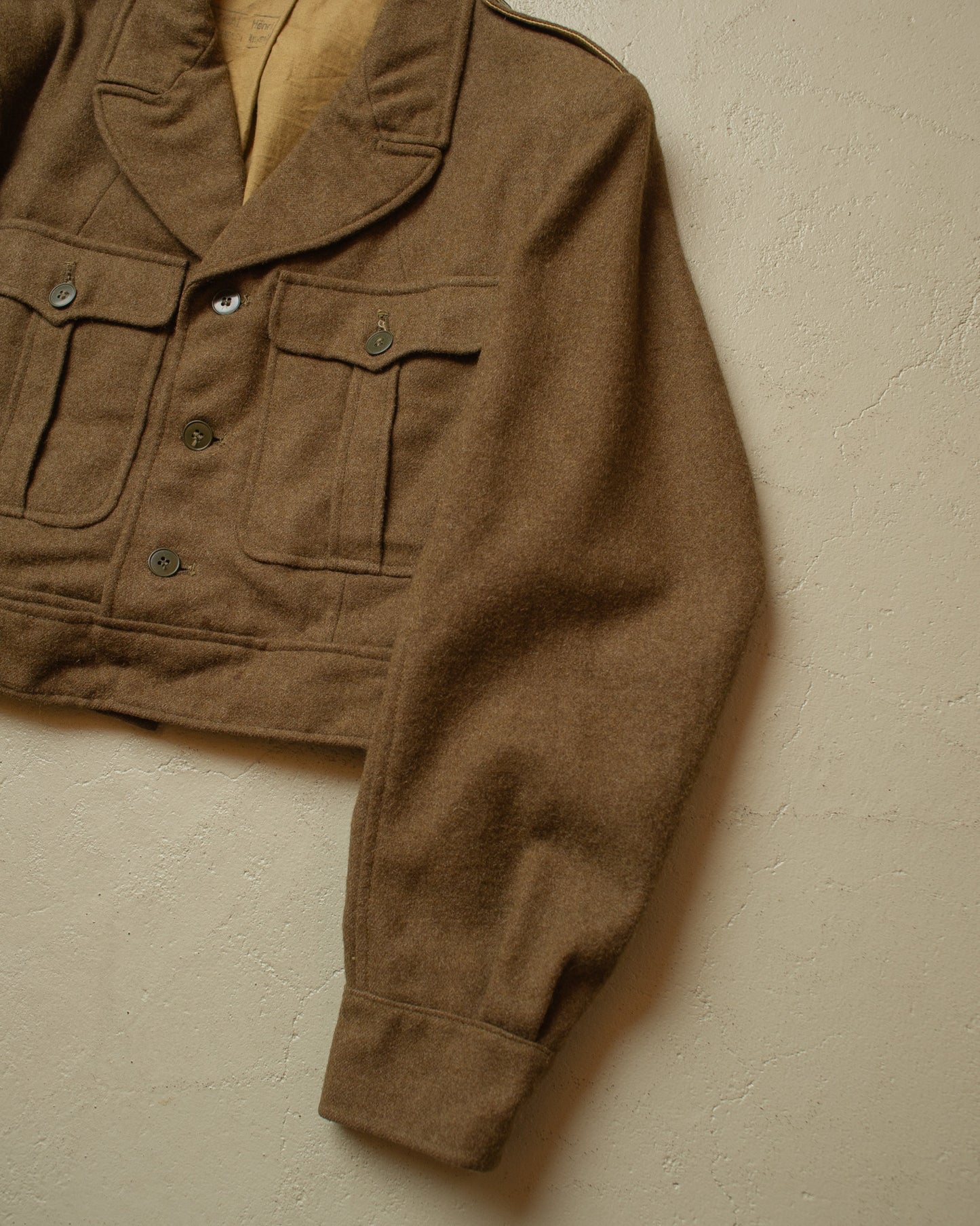 1950s French Army Wool Battledress Jacket brown - S/M
