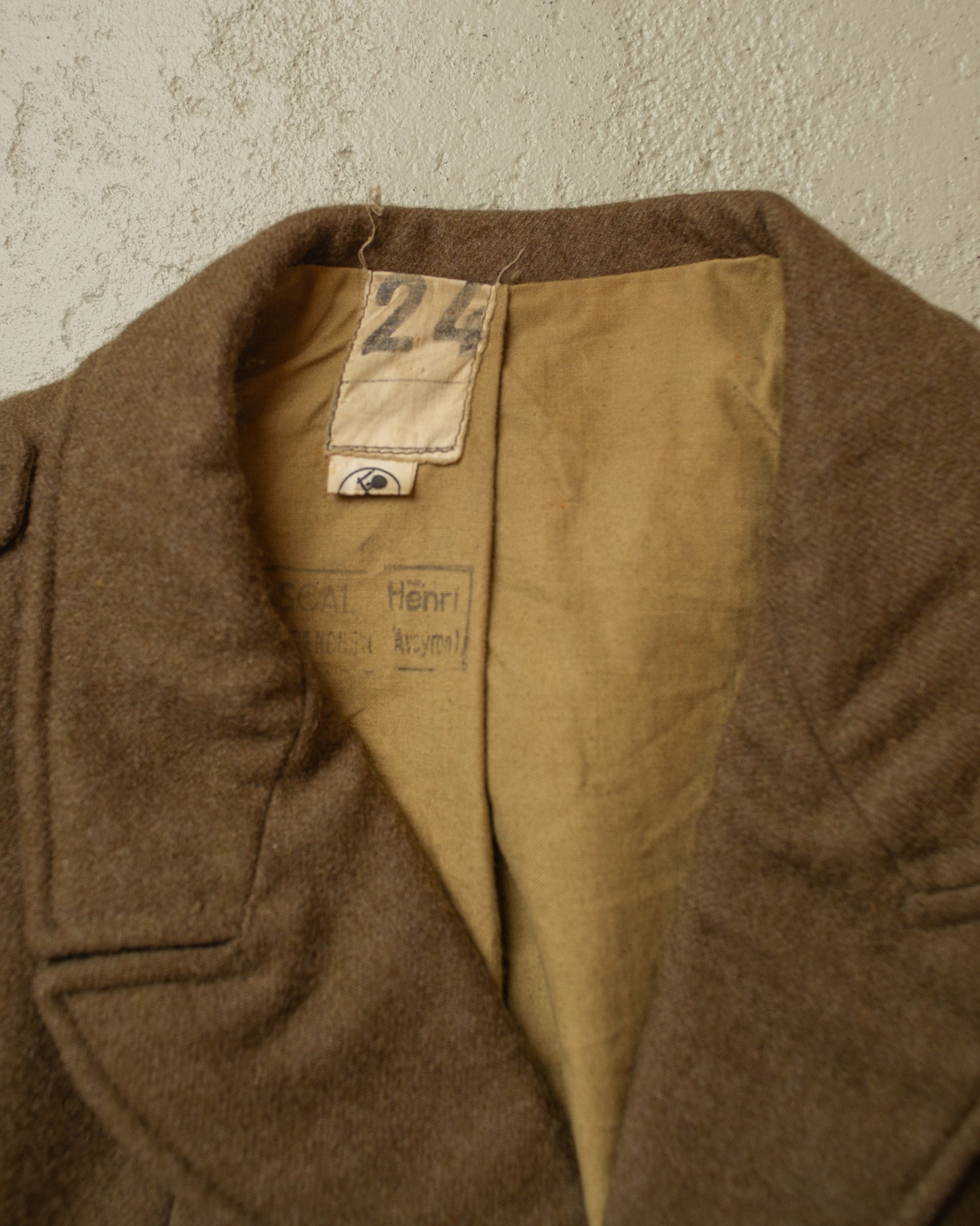 1950s French Army Wool Battledress Jacket brown - S/M