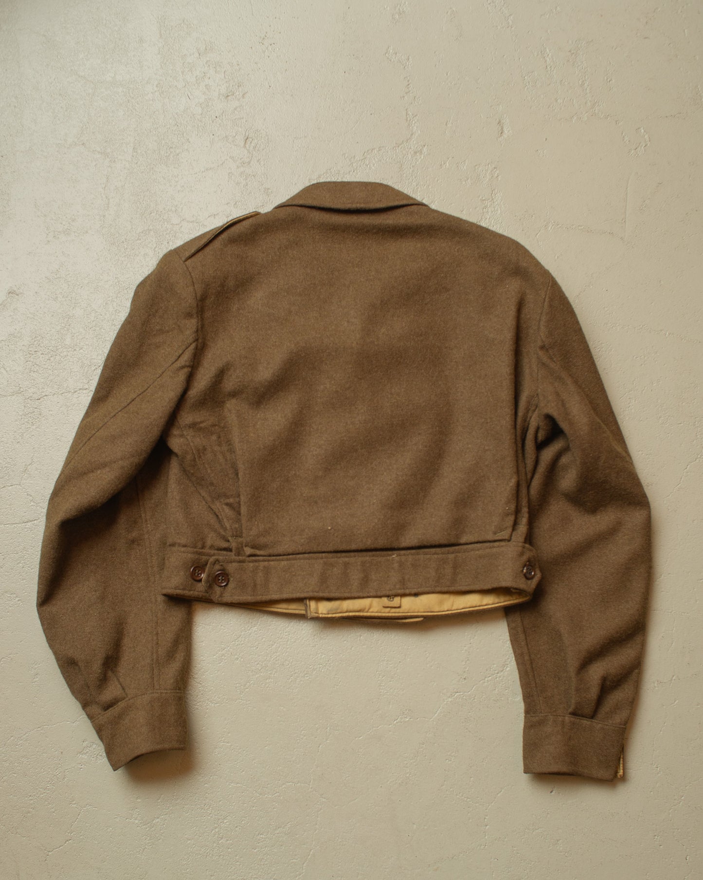 1950s French Army Wool Battledress Jacket brown - S/M