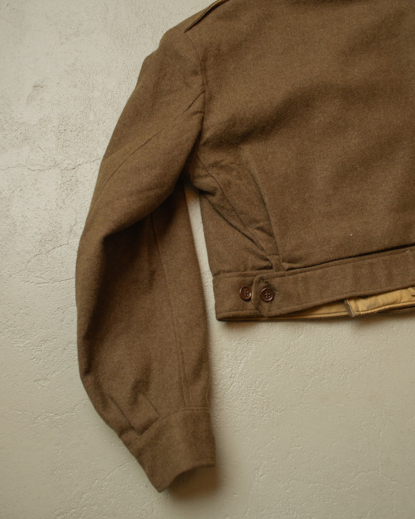 1950s French Army Wool Battledress Jacket brown - S/M