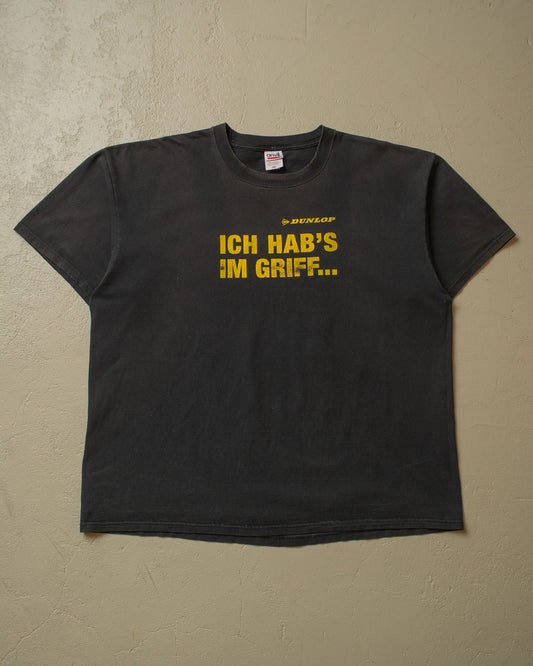 2000s Faded Dunlop "Ich hab´s im Griff.." T-shirt black - XXL