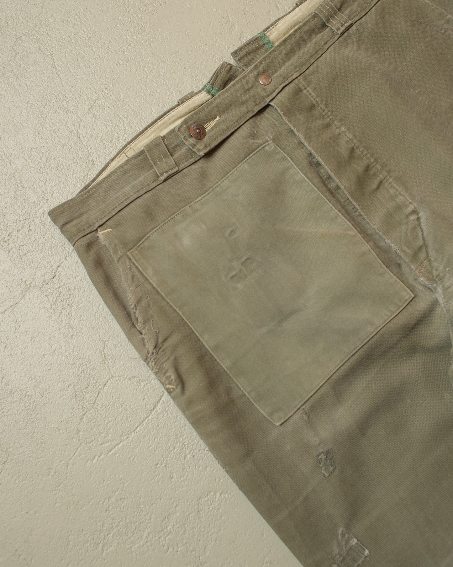 1950s/60s German repaired Work Pants khaki - W36 L30