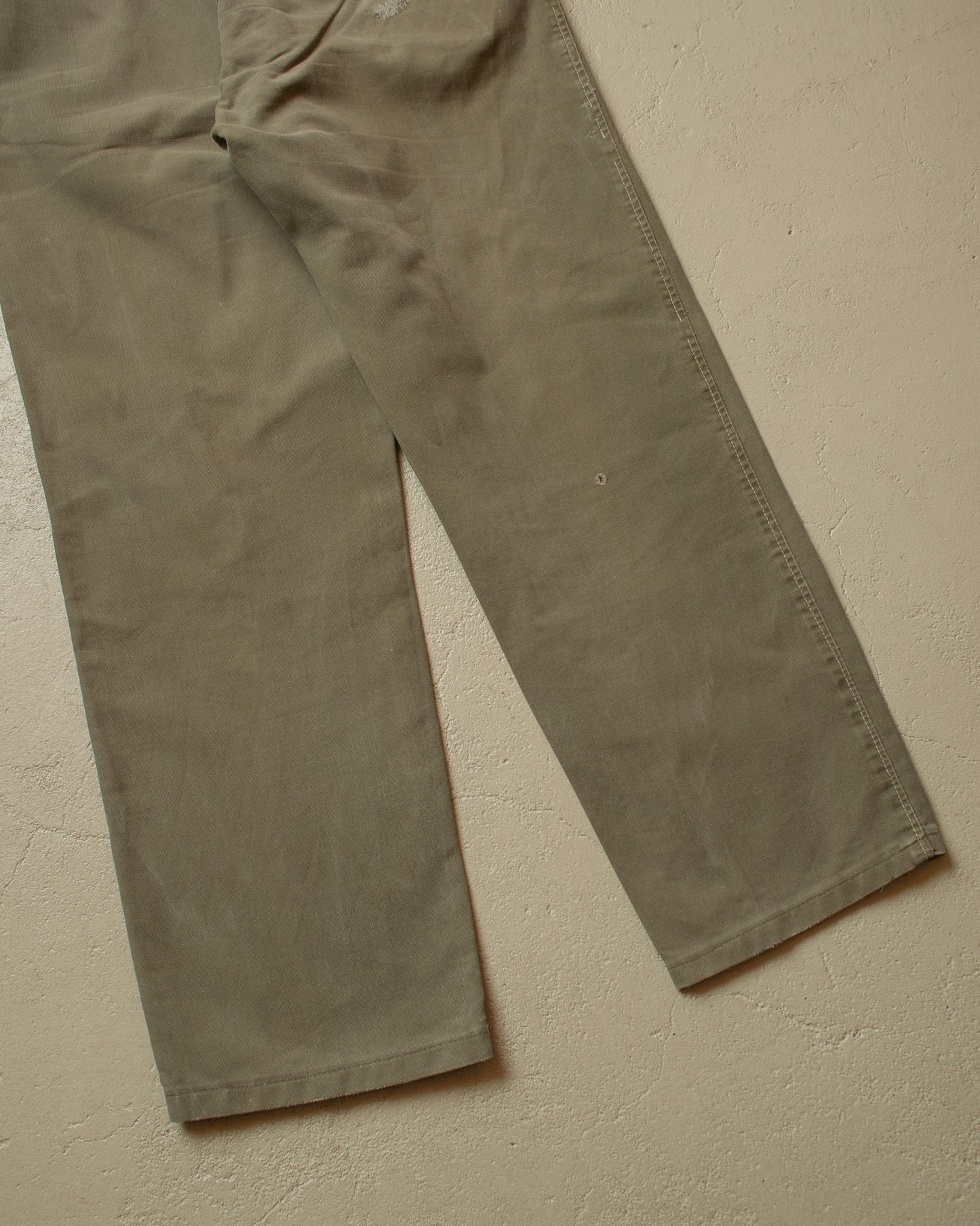 1950s/60s German repaired Work Pants khaki - W36 L30