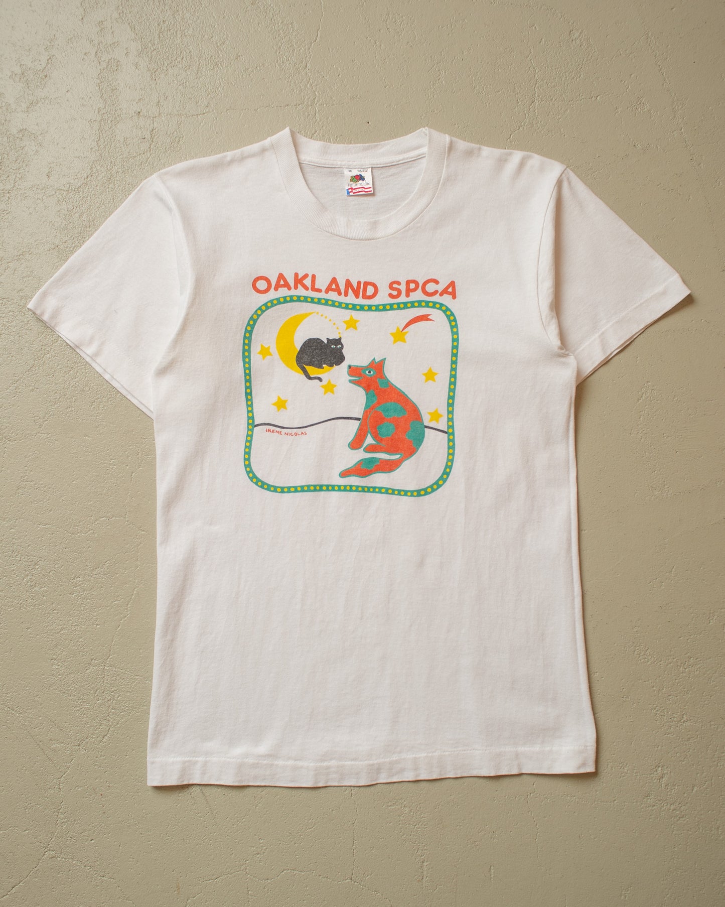 1990s Oakland SPCA Adoption Center T-shirt white - M