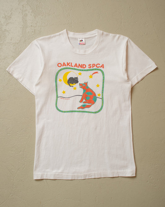 1990s Oakland SPCA Adoption Center T-shirt white - M