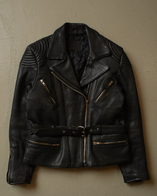 80s Biker Leather Jacket black - XS/S