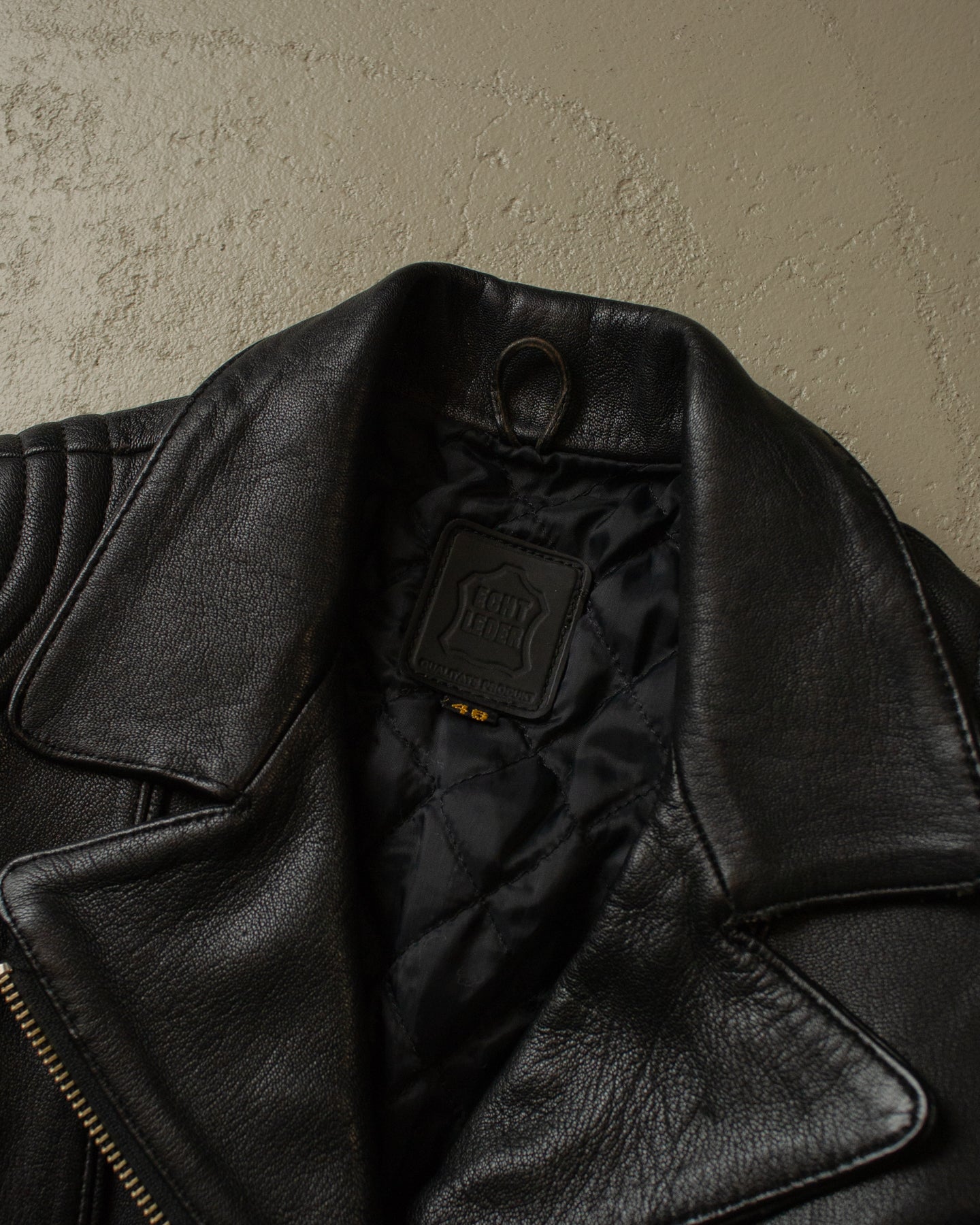 80s Biker Leather Jacket black - XS/S