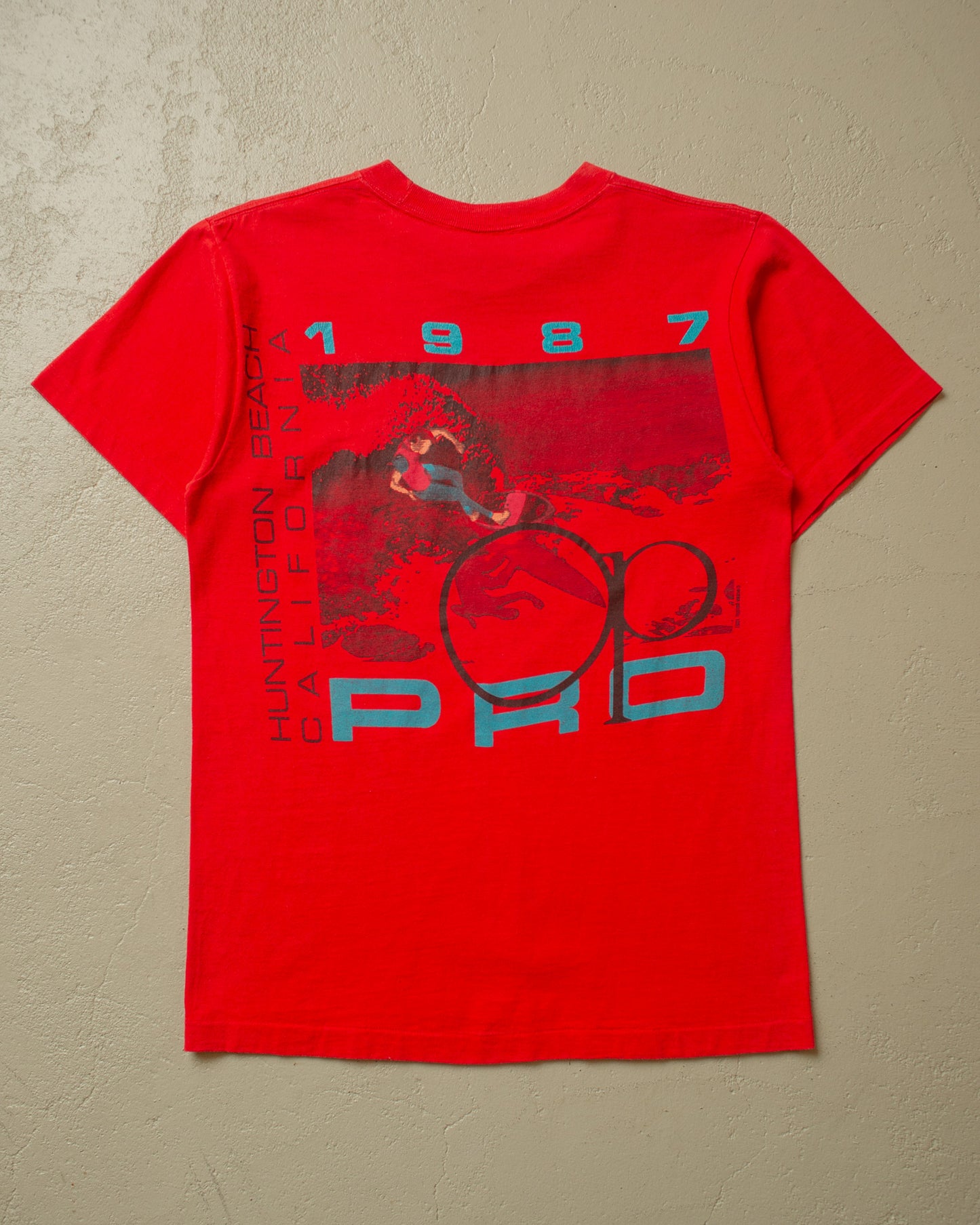 1987 Ocean Pacific Huntington Beach T-shirt red - S/M